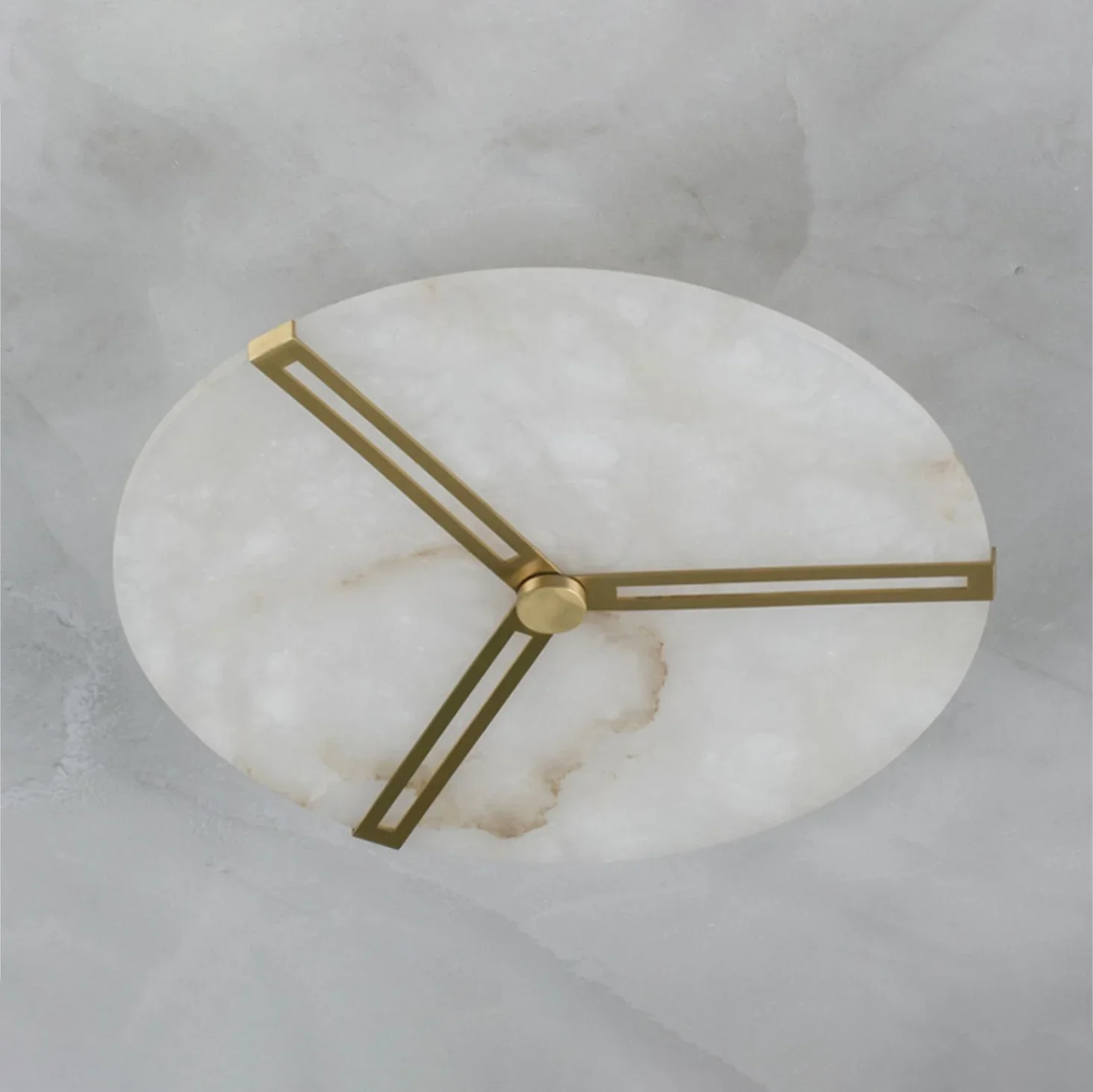 Round Copper Alabaster Ceiling Light - Image 8