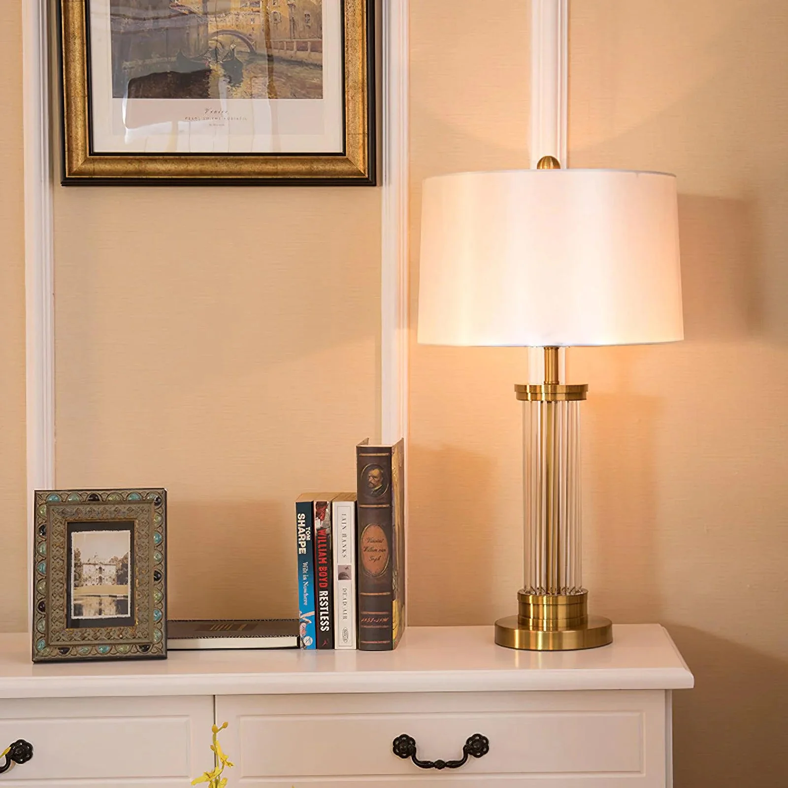 Round Metal Glass Table Lamp - Image 10