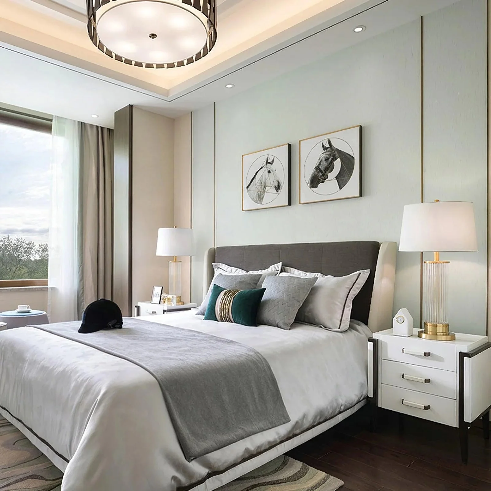 Round Metal Glass Table Lamp - Image 11