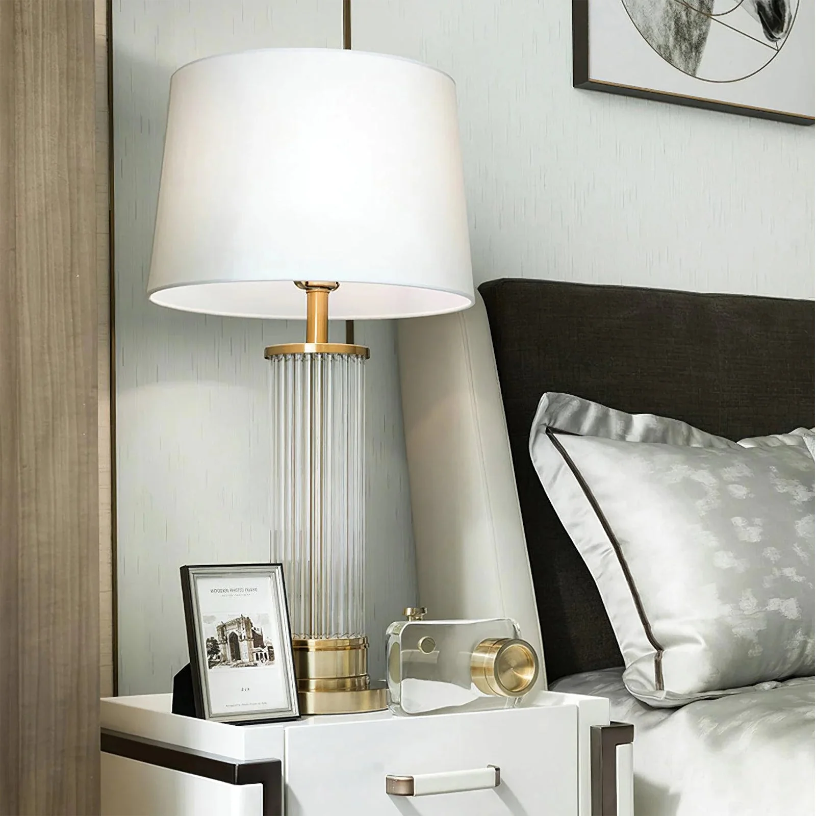 Round Metal Glass Table Lamp - Image 13
