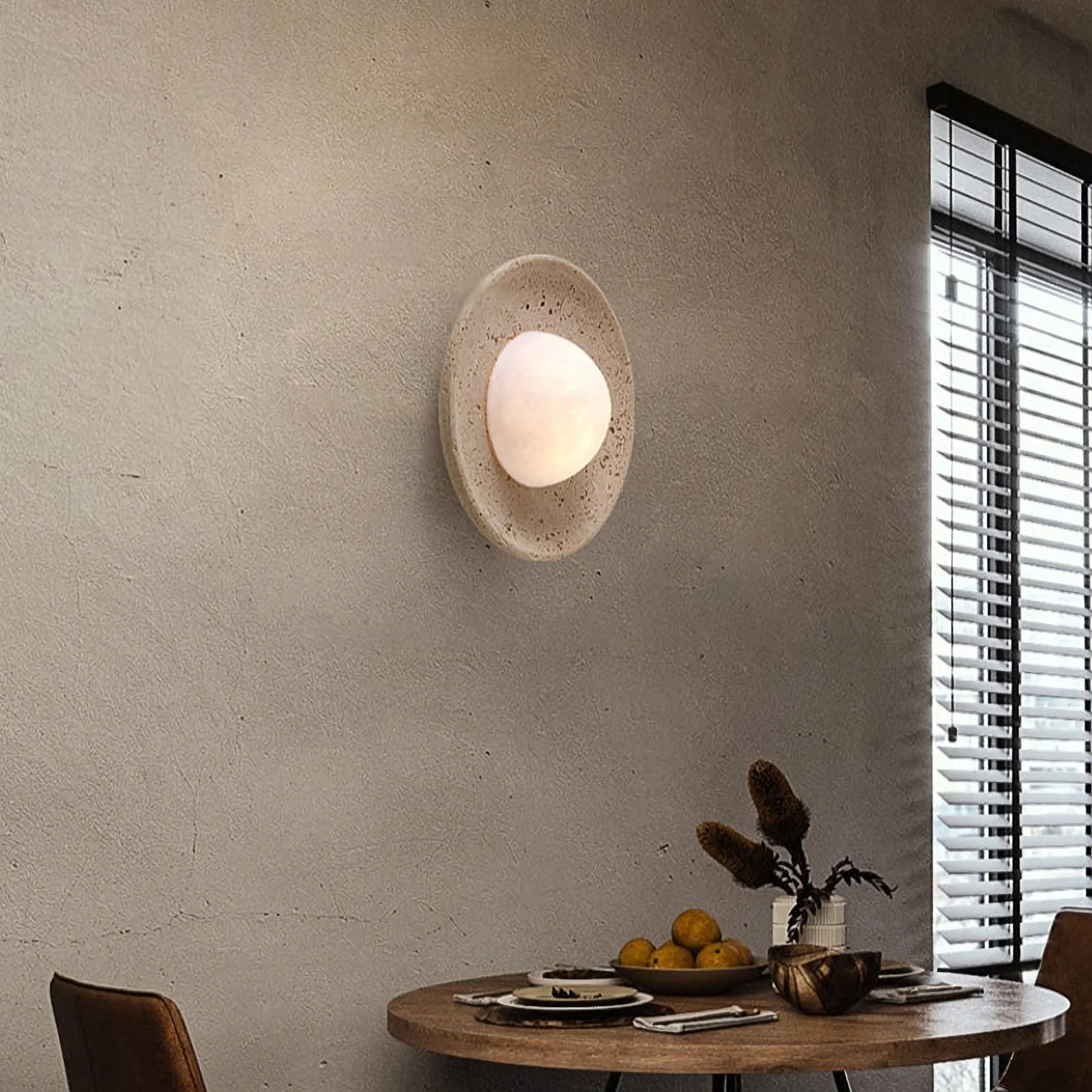Round Travertine Wall Lamp - Image 4