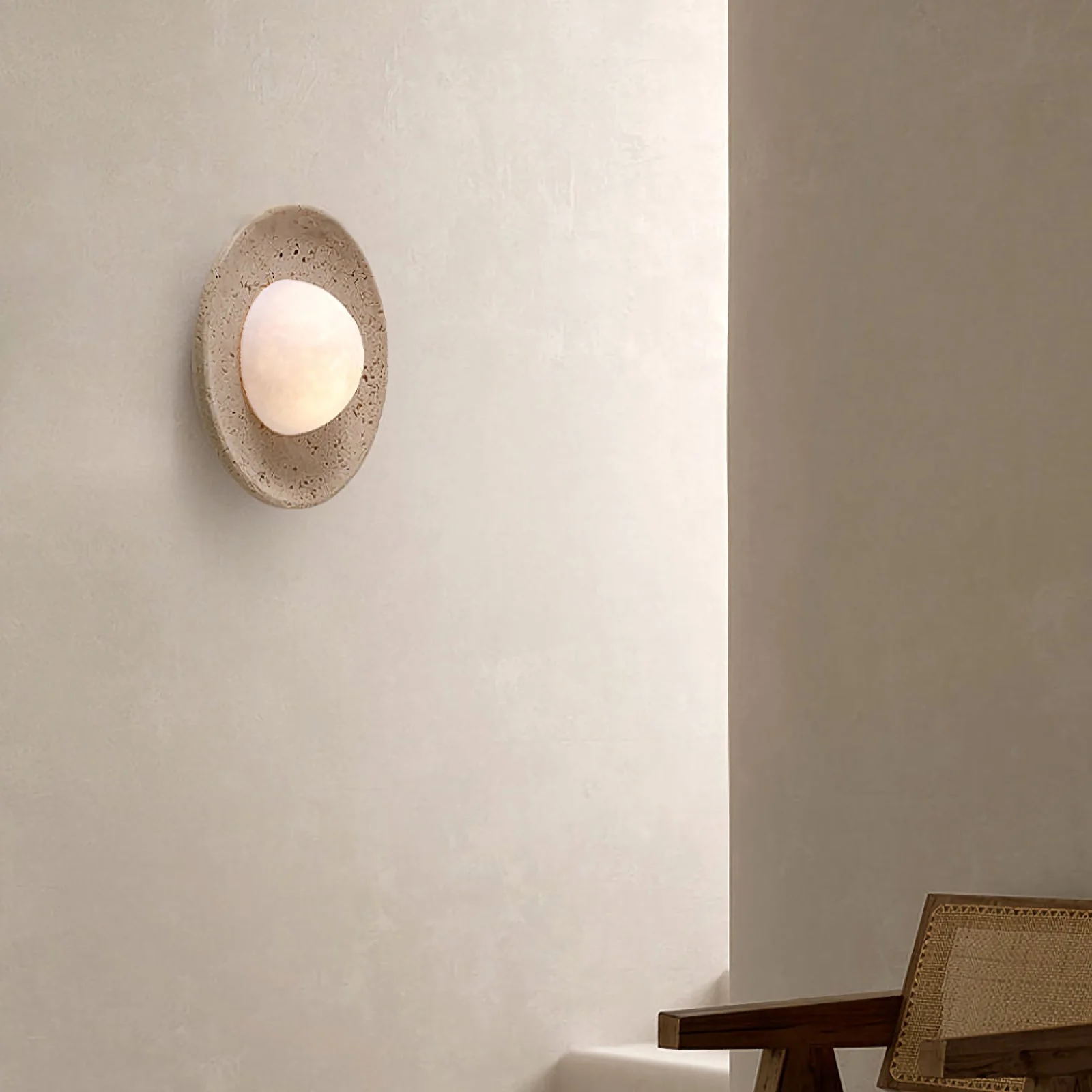 Round Travertine Wall Lamp - Image 5