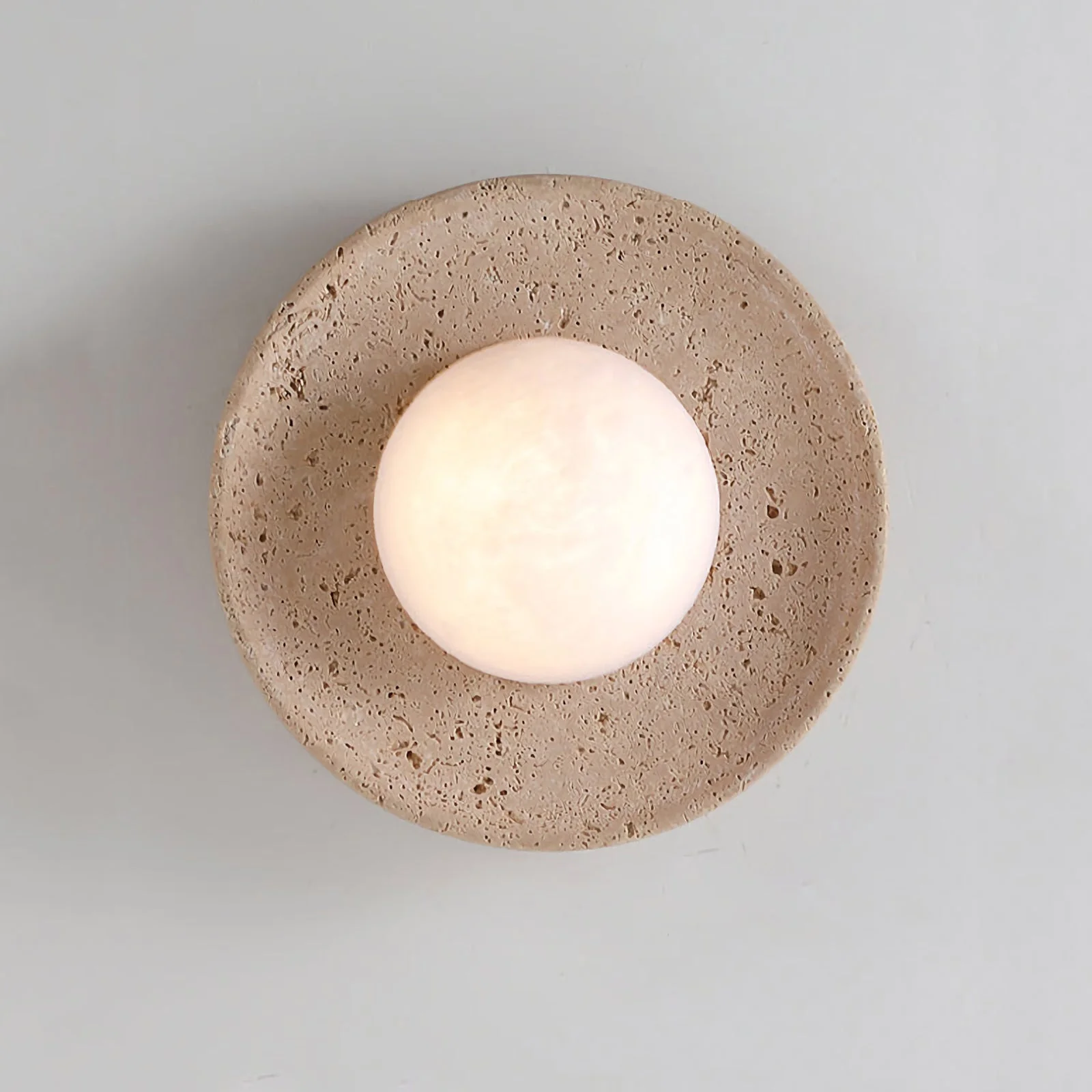 Round Travertine Wall Lamp - Image 6