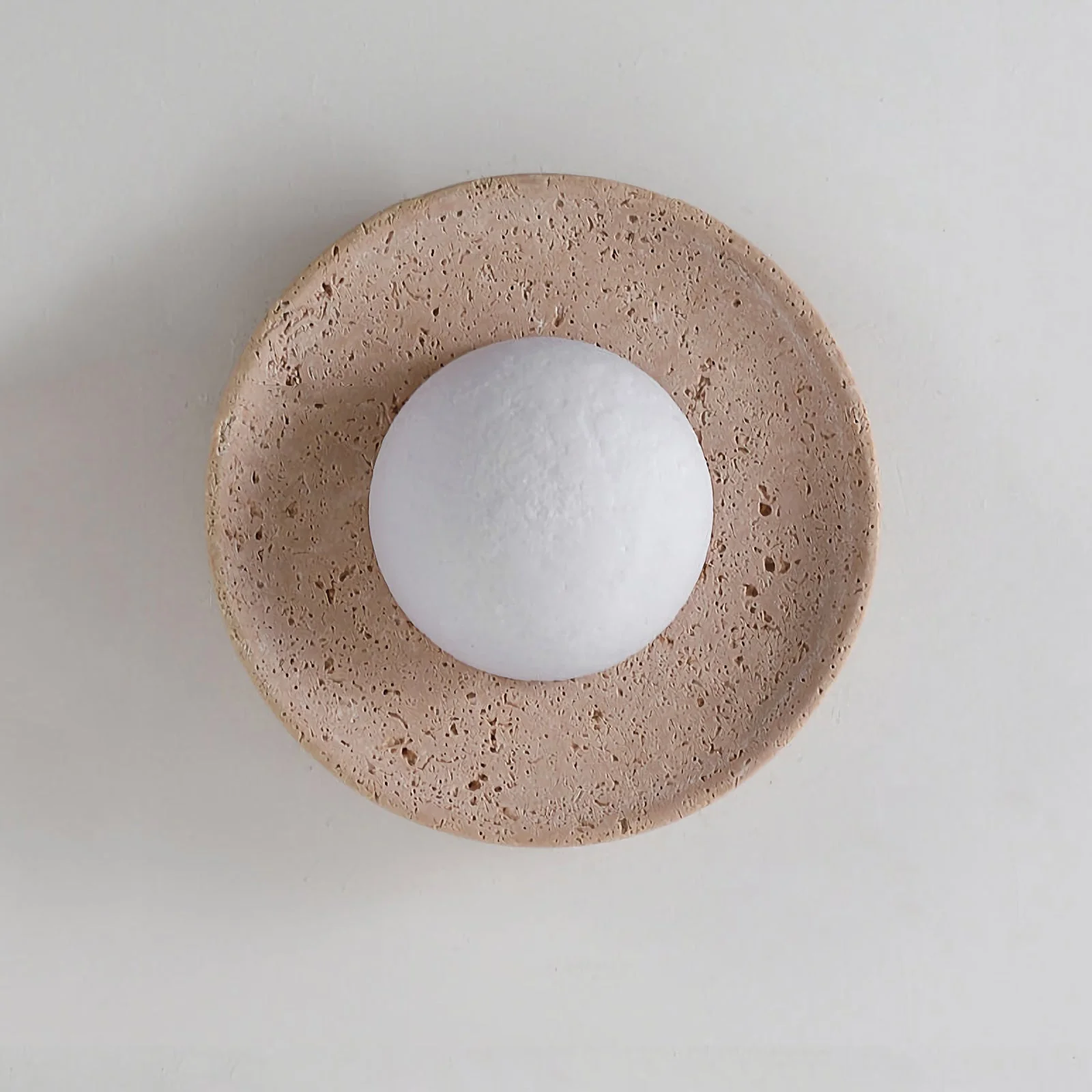 Round Travertine Wall Lamp - Image 7