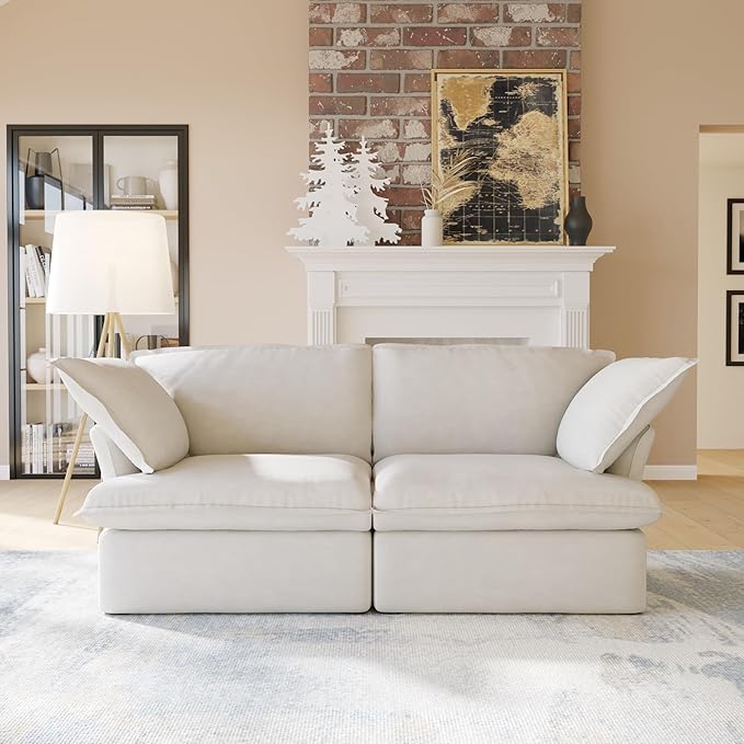 Sabi Modular Boucle Cloud Sofa - Beige - 2-Seater Sofa