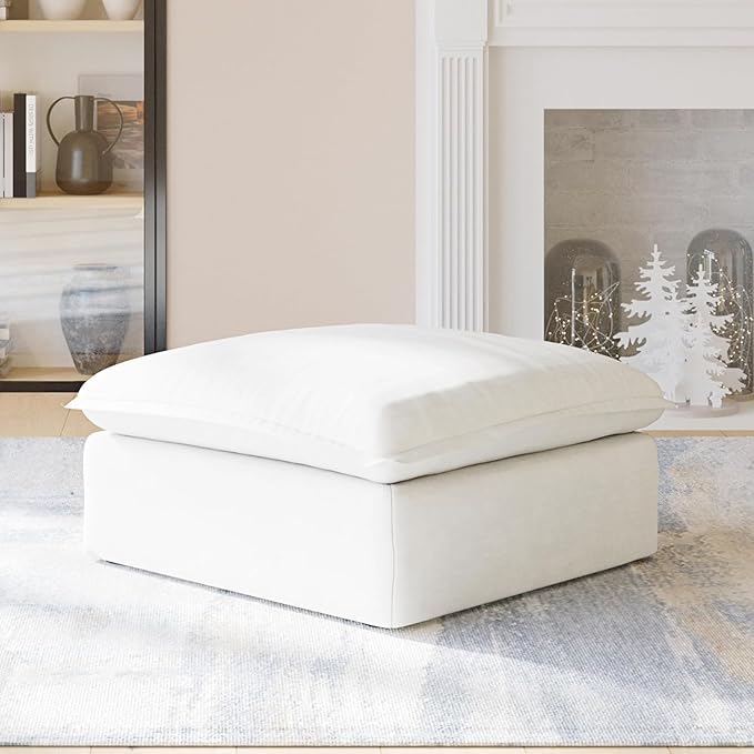 Sabi Modular Boucle Cloud Sofa - Beige - Single Ottoman - Image 2
