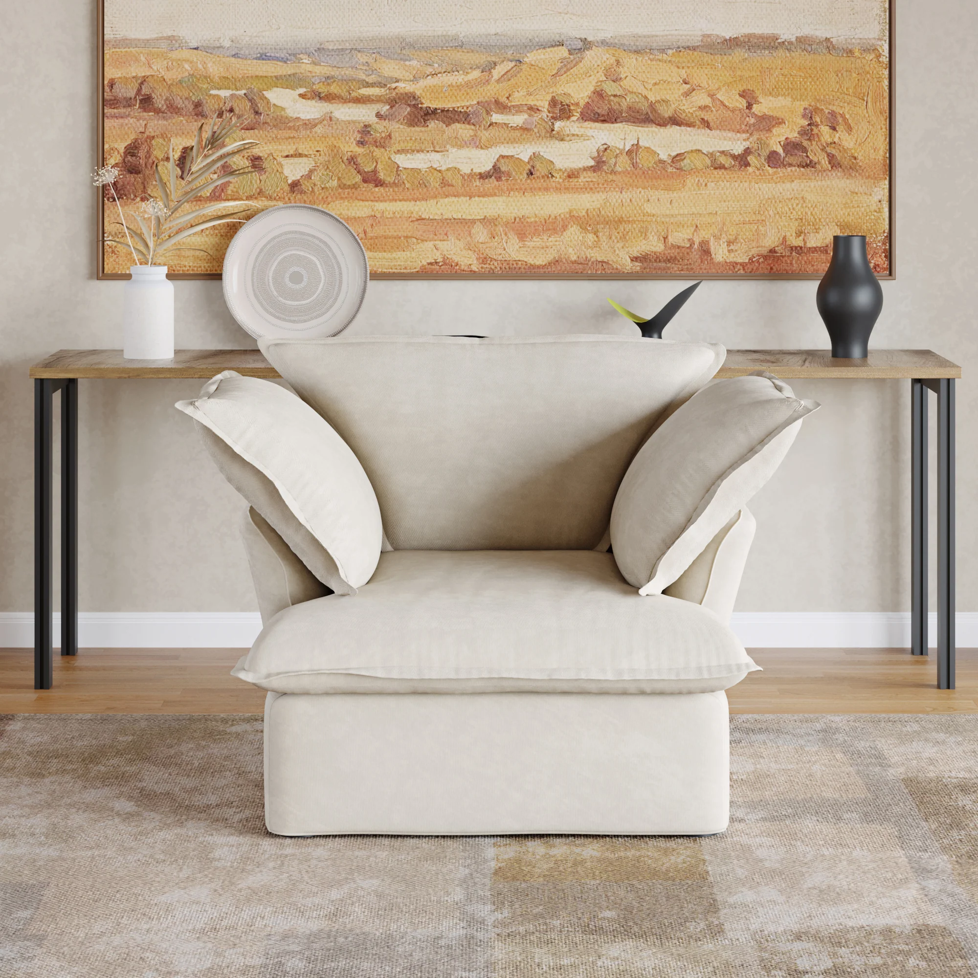 Sabi Modular Boucle Cloud Sofa- Beige - Single Seater Sofa