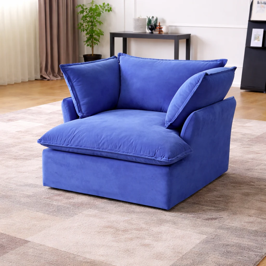 Sabi Modular Boucle Cloud Sofa - Blue - Single Seater Sofa