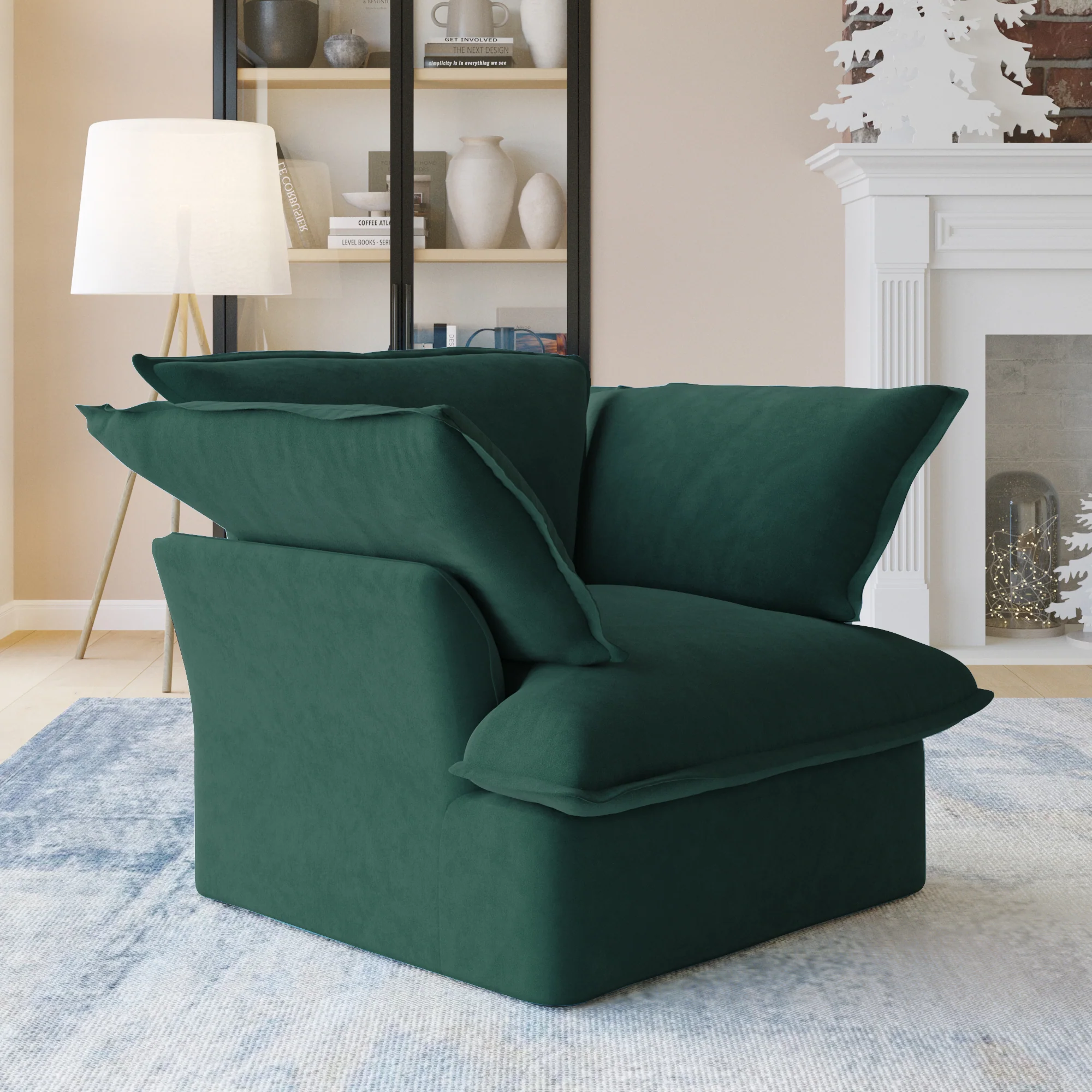 Sabi Modular Boucle Cloud Sofa - Green - Single Seater Sofa