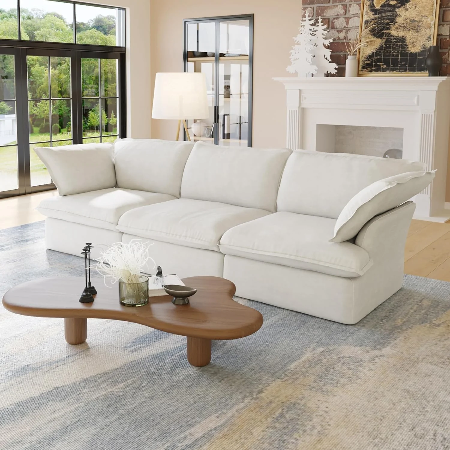 Sabi Modular Boucle Cloud Sofa - Snow White - 3-Seater Sofa