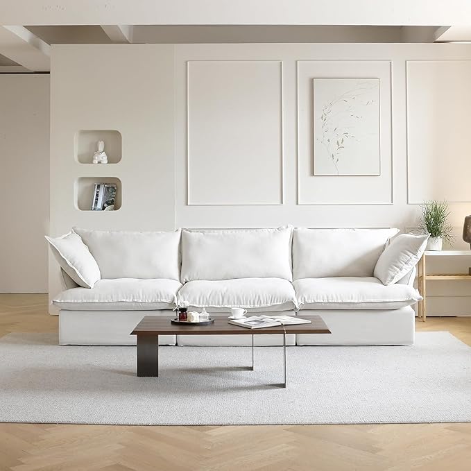 Sabi Modular Boucle Cloud Sofa - Snow White - 3-Seater Sofa - Image 2
