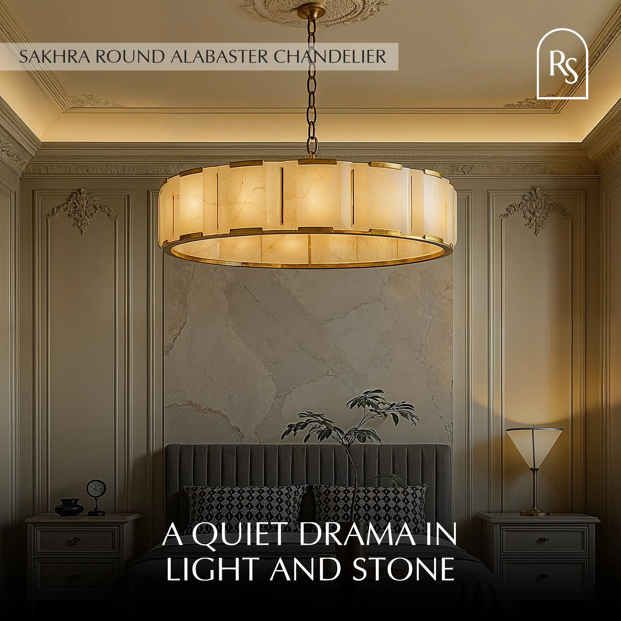 Sakhra Round Alabaster Chandelier - Image 18