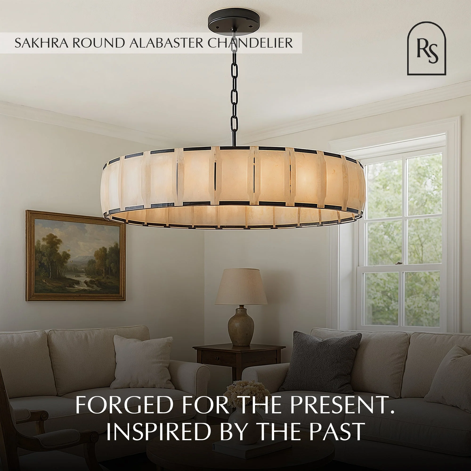 Sakhra Round Alabaster Chandelier - Image 19