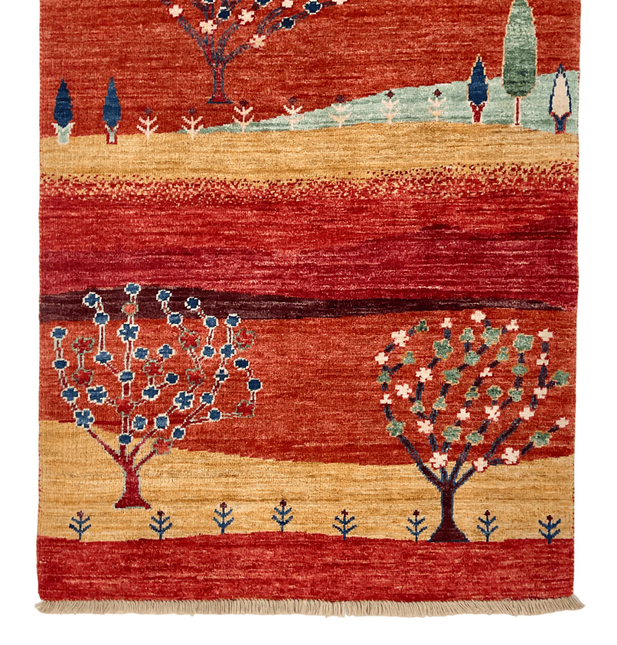 Scenic Afghan Gabbeh (2'08"x9'09") rust - Image 2