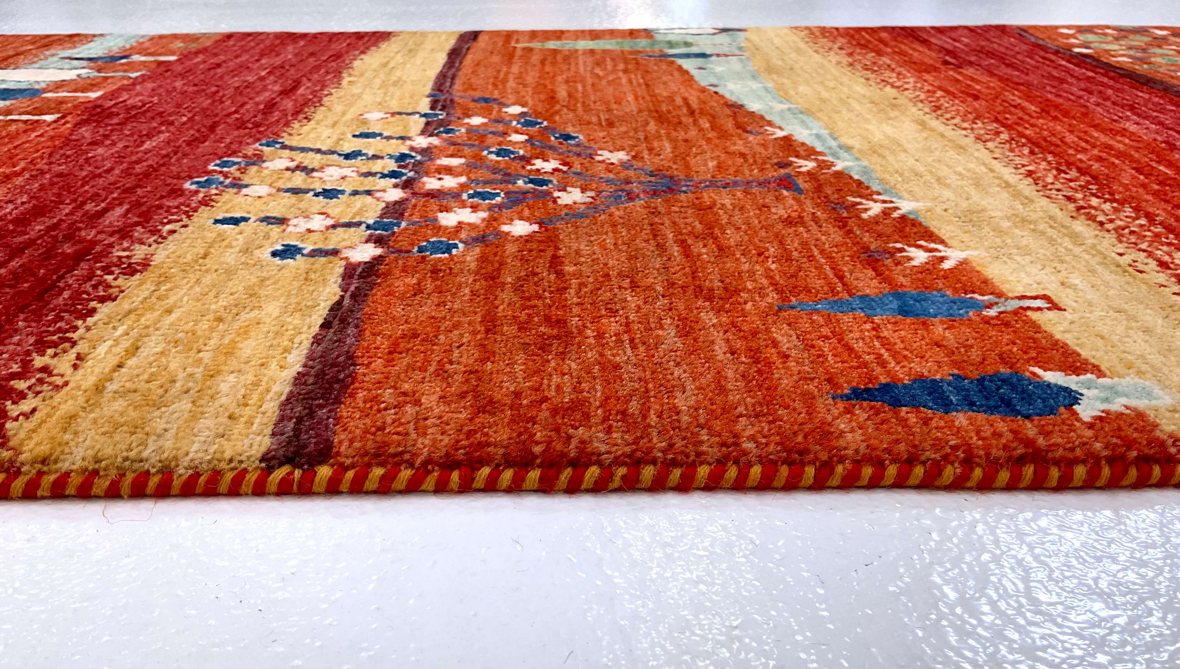 Scenic Afghan Gabbeh (2'08"x9'09") rust - Image 4