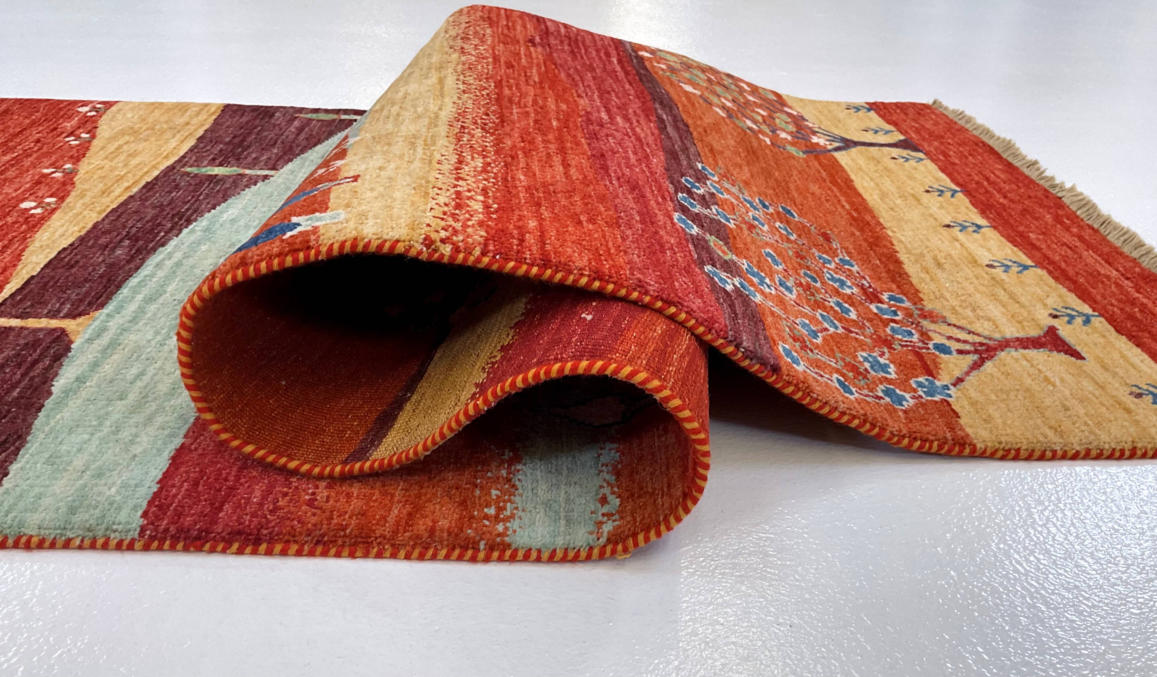 Scenic Afghan Gabbeh (2'08"x9'09") rust - Image 5