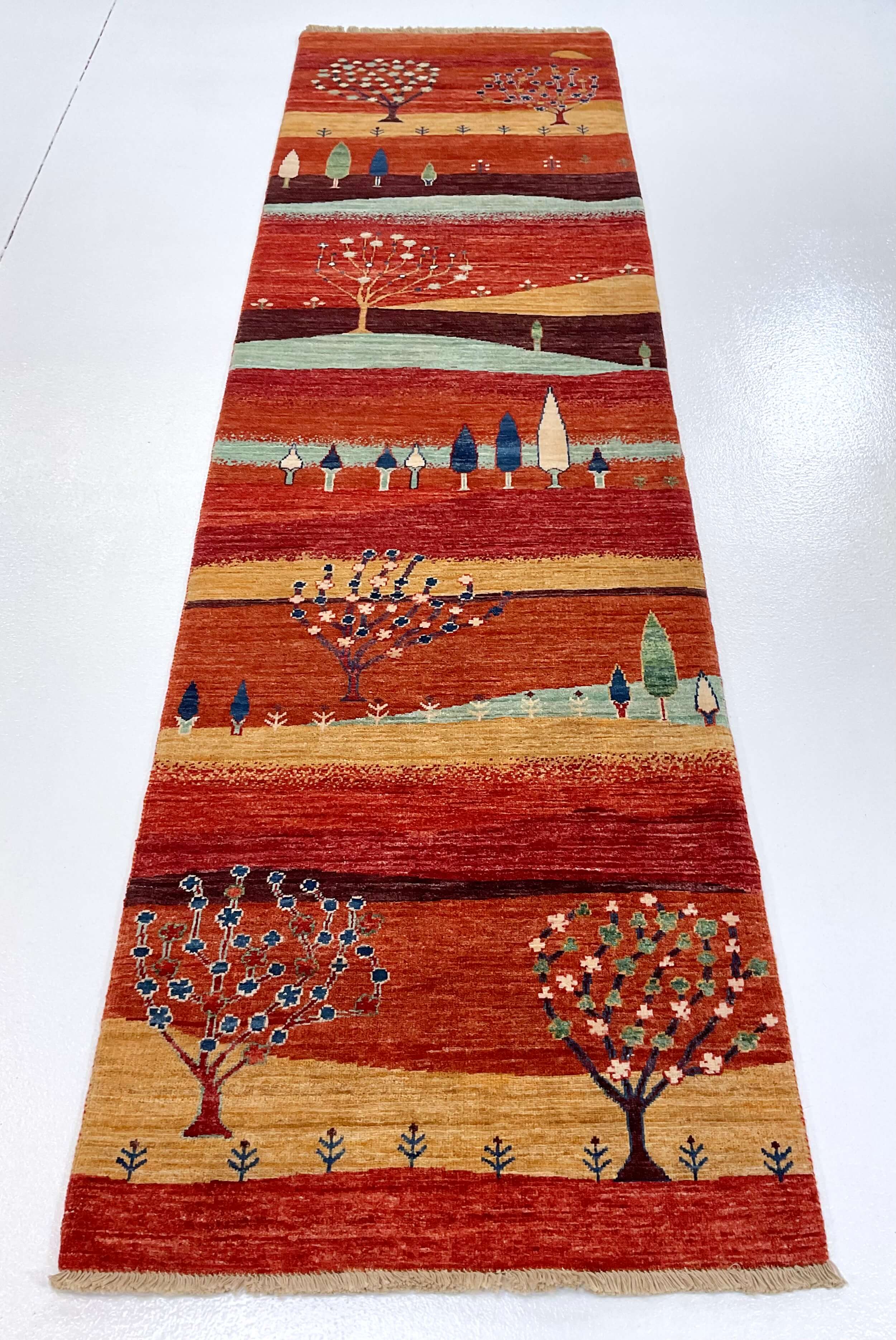 Scenic Afghan Gabbeh (2'08"x9'09") rust - Image 7