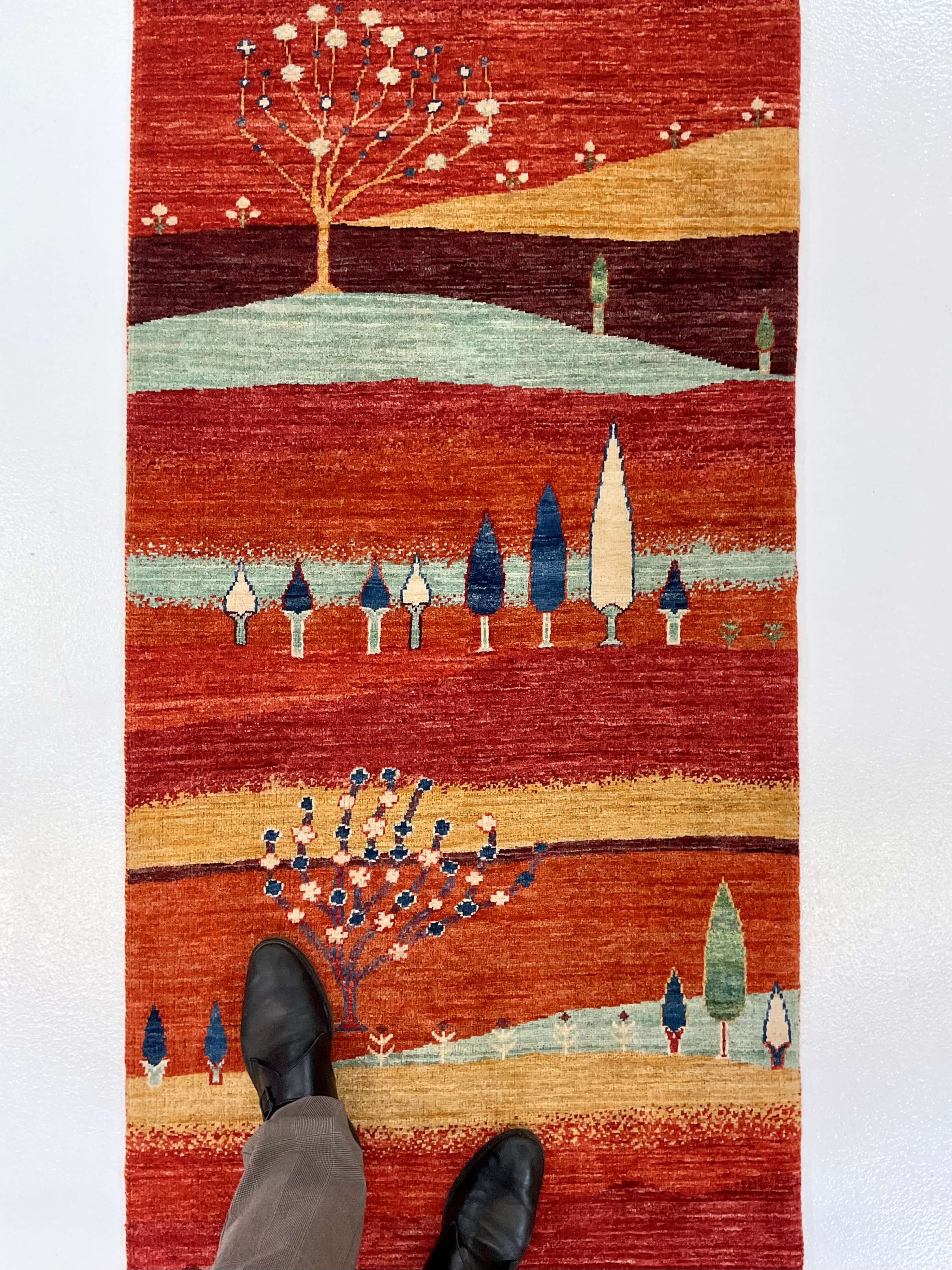Scenic Afghan Gabbeh (2'08"x9'09") rust - Image 9