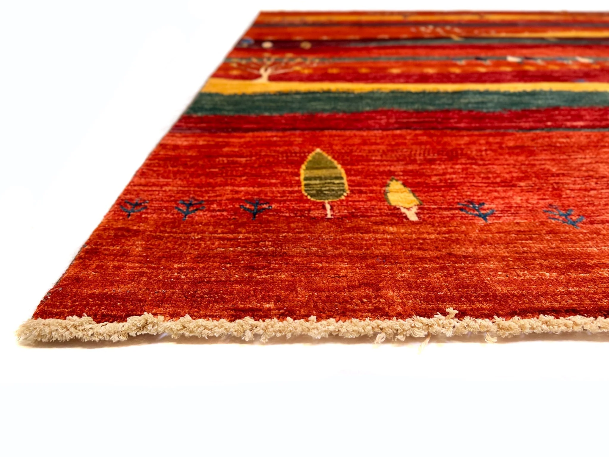 Scenic Afghan Gabbeh (8'03"x9'09") rust/red/dk.green - Image 3