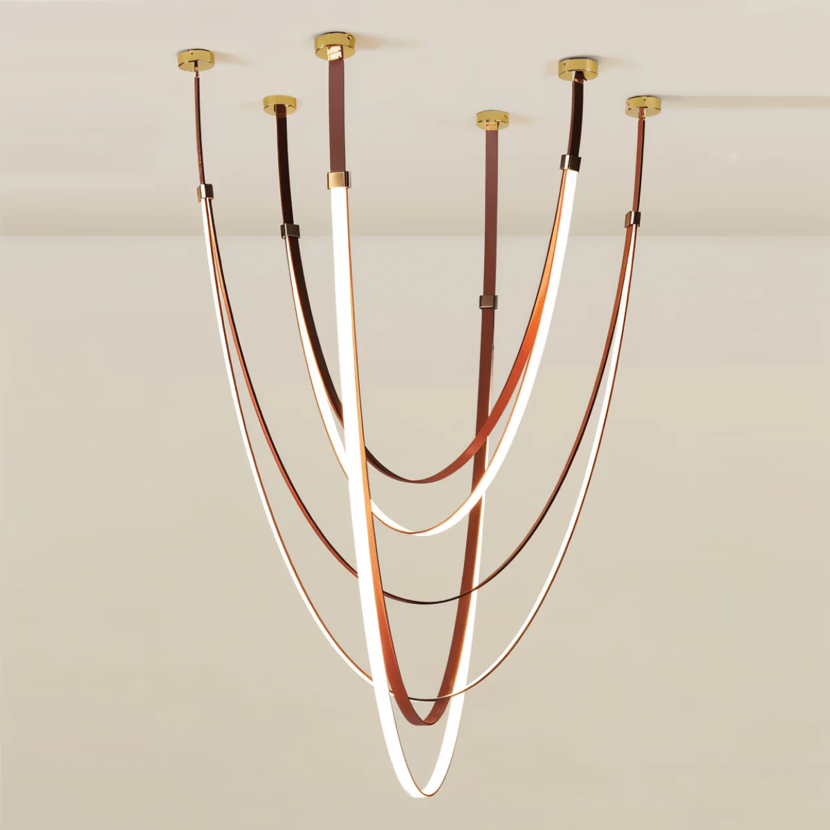 Shalom Leather Chandelier - Image 4