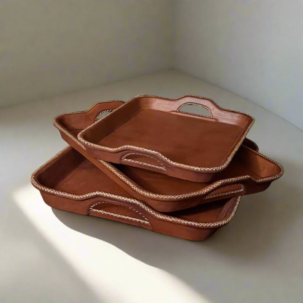Simetría | Nesting Serving Tray Set (3) w/ Cutout Handles - Image 3