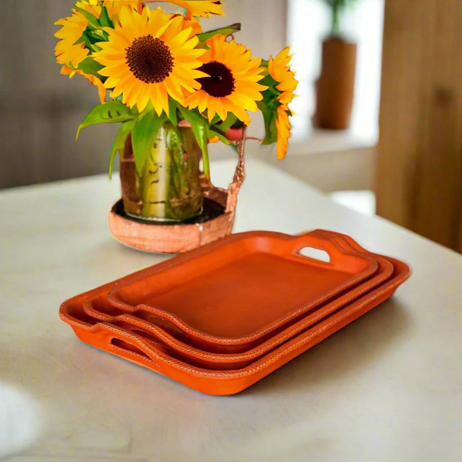 Simetría | Nesting Serving Tray Set (3) w/ Cutout Handles - Image 5