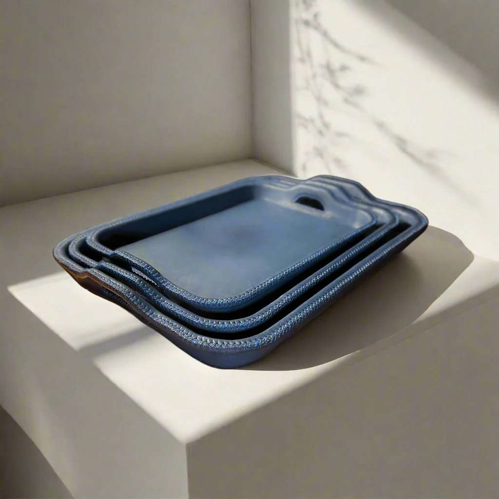 Simetría | Nesting Serving Tray Set (3) w/ Cutout Handles - Image 6