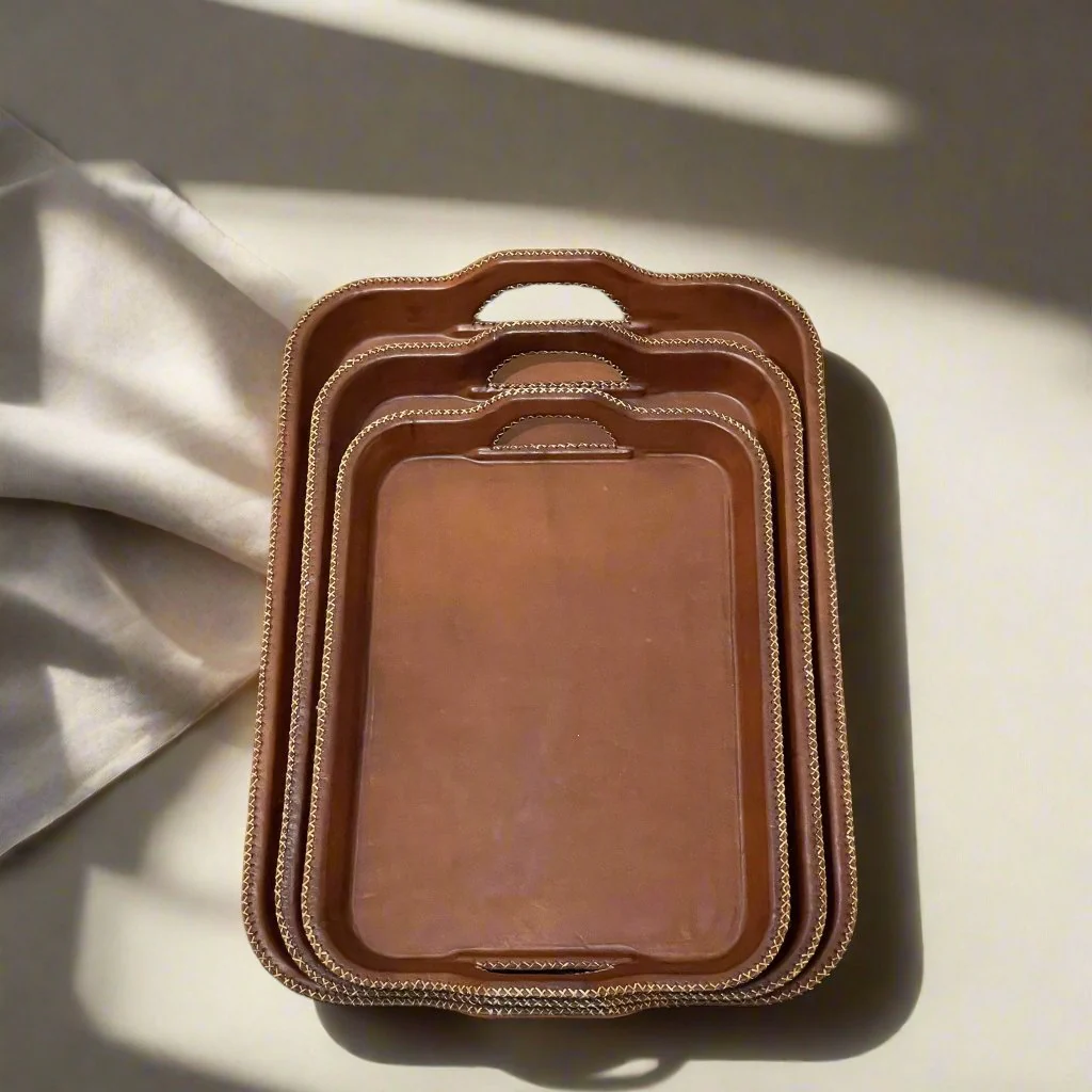 Simetría | Nesting Serving Tray Set (3) w/ Cutout Handles - Image 7