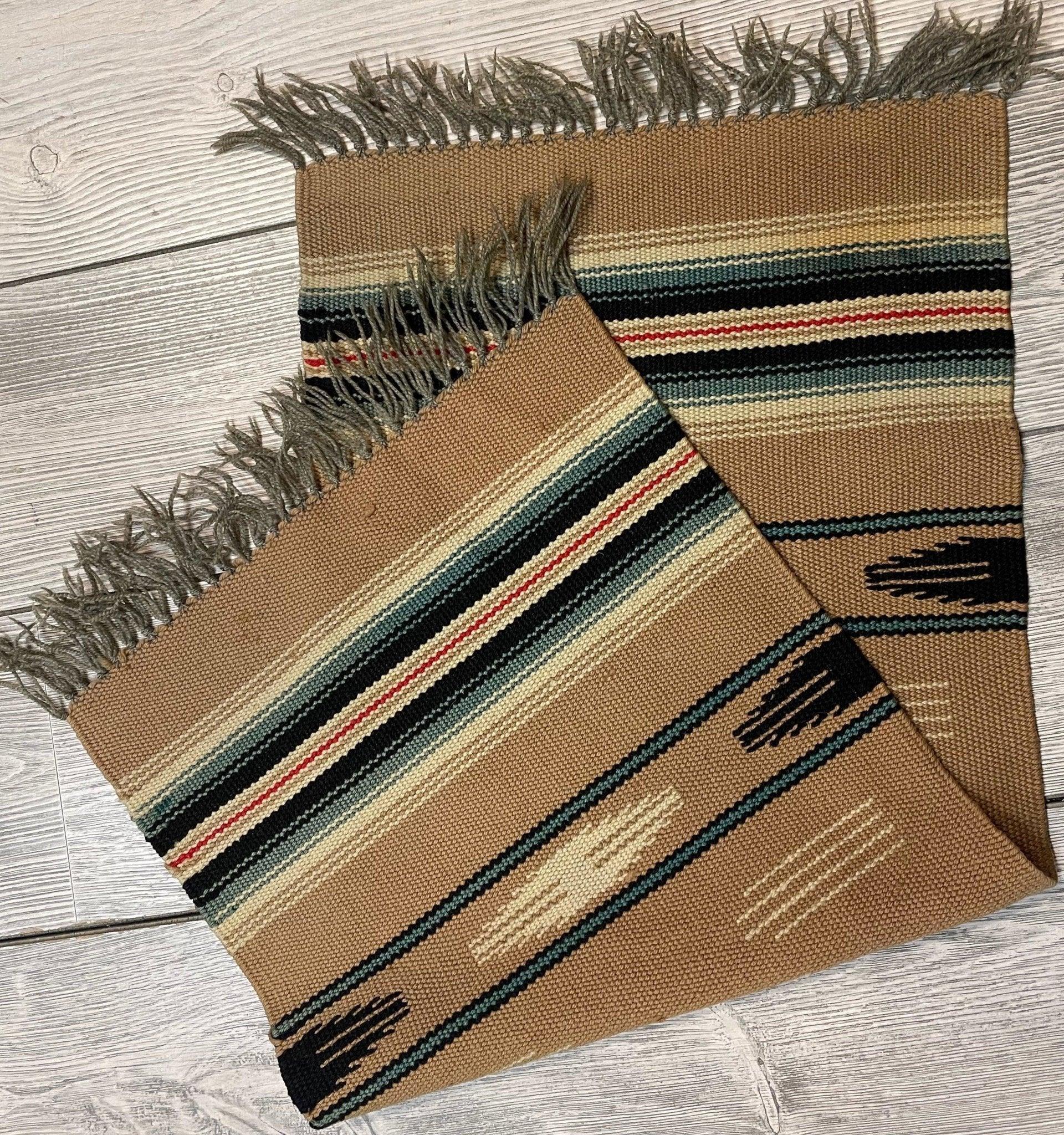 Small Mexican Hand Woven Kilim Rug 14''x30'' - Image 2