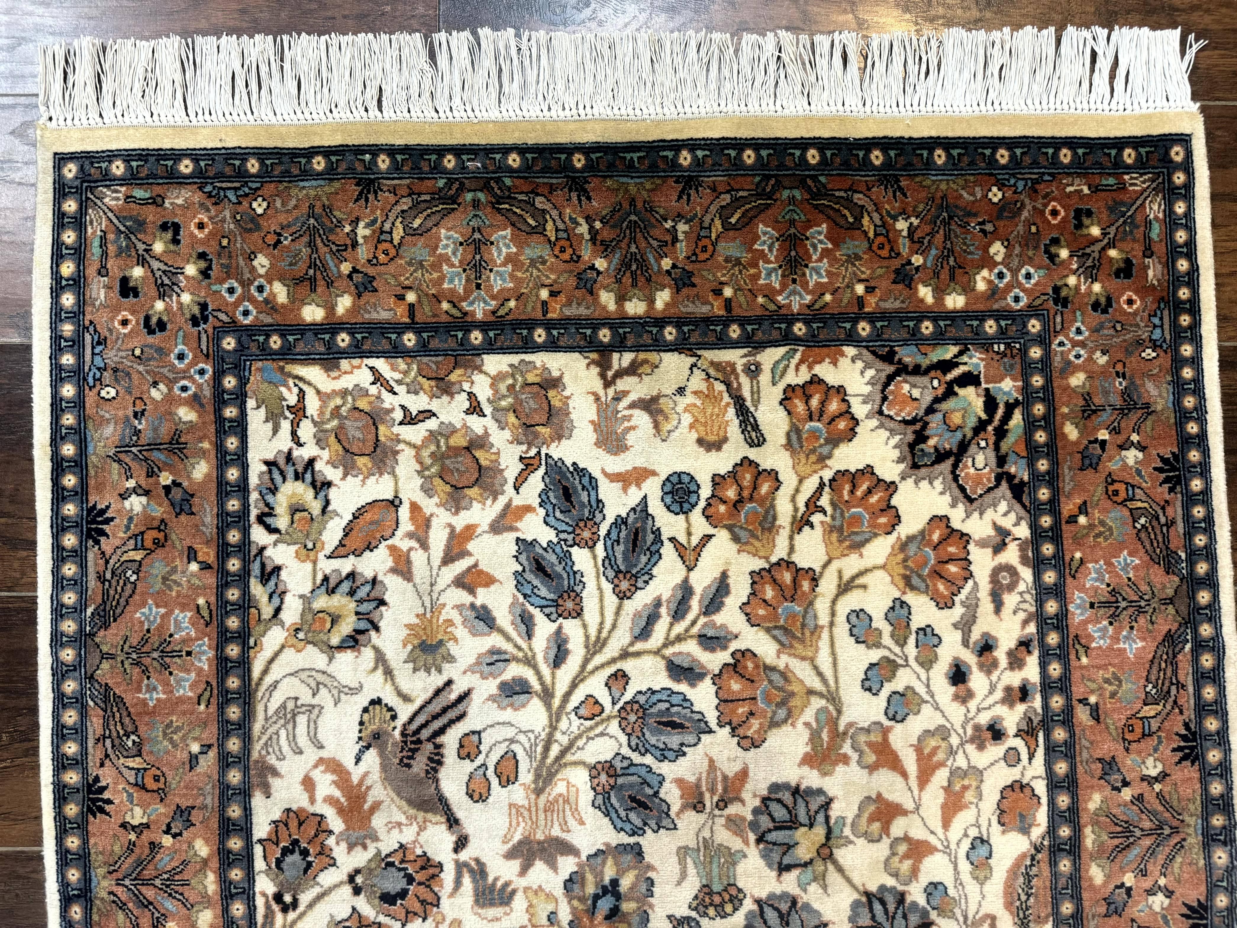Small Pak Persian Rug 3x5, Peacock Birds Floral - Image 5