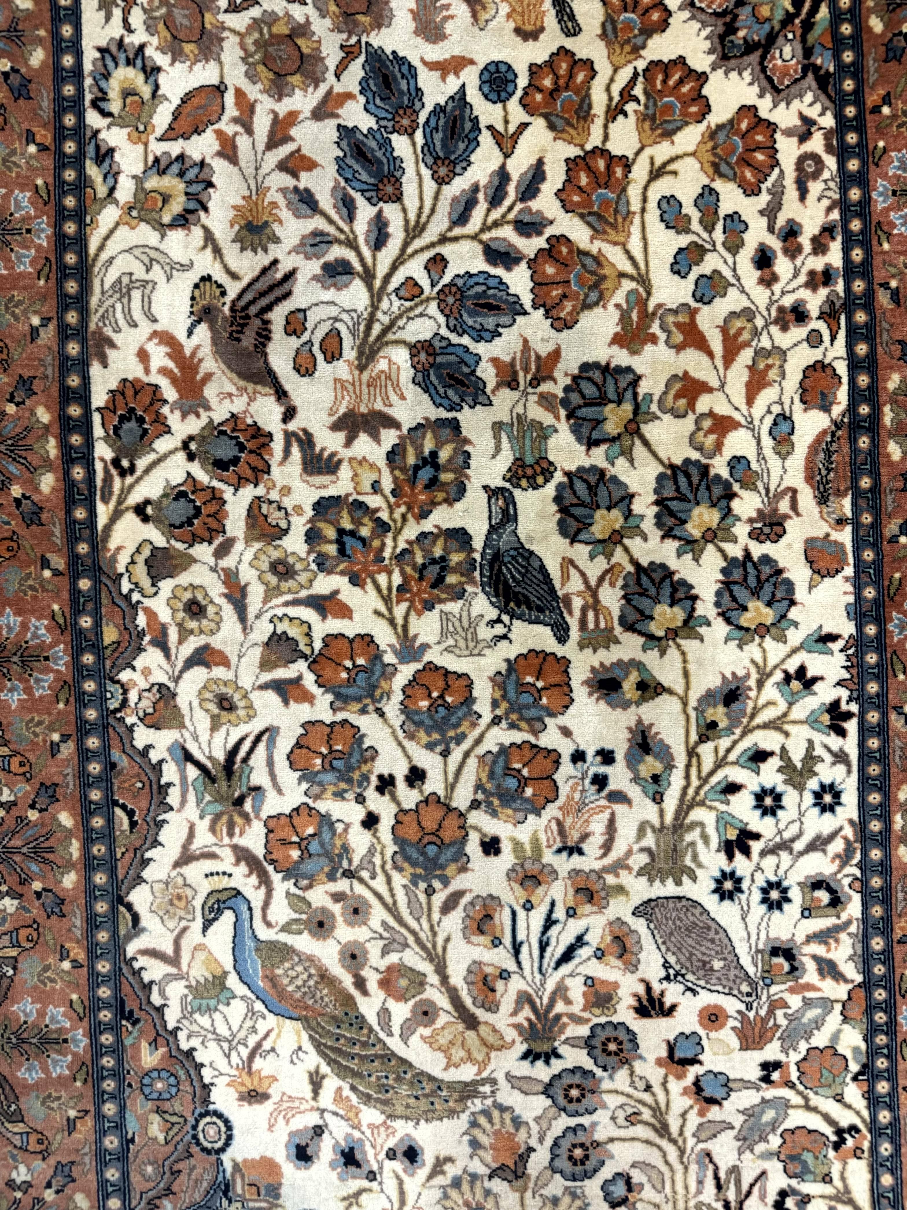 Small Pak Persian Rug 3x5, Peacock Birds Floral - Image 6