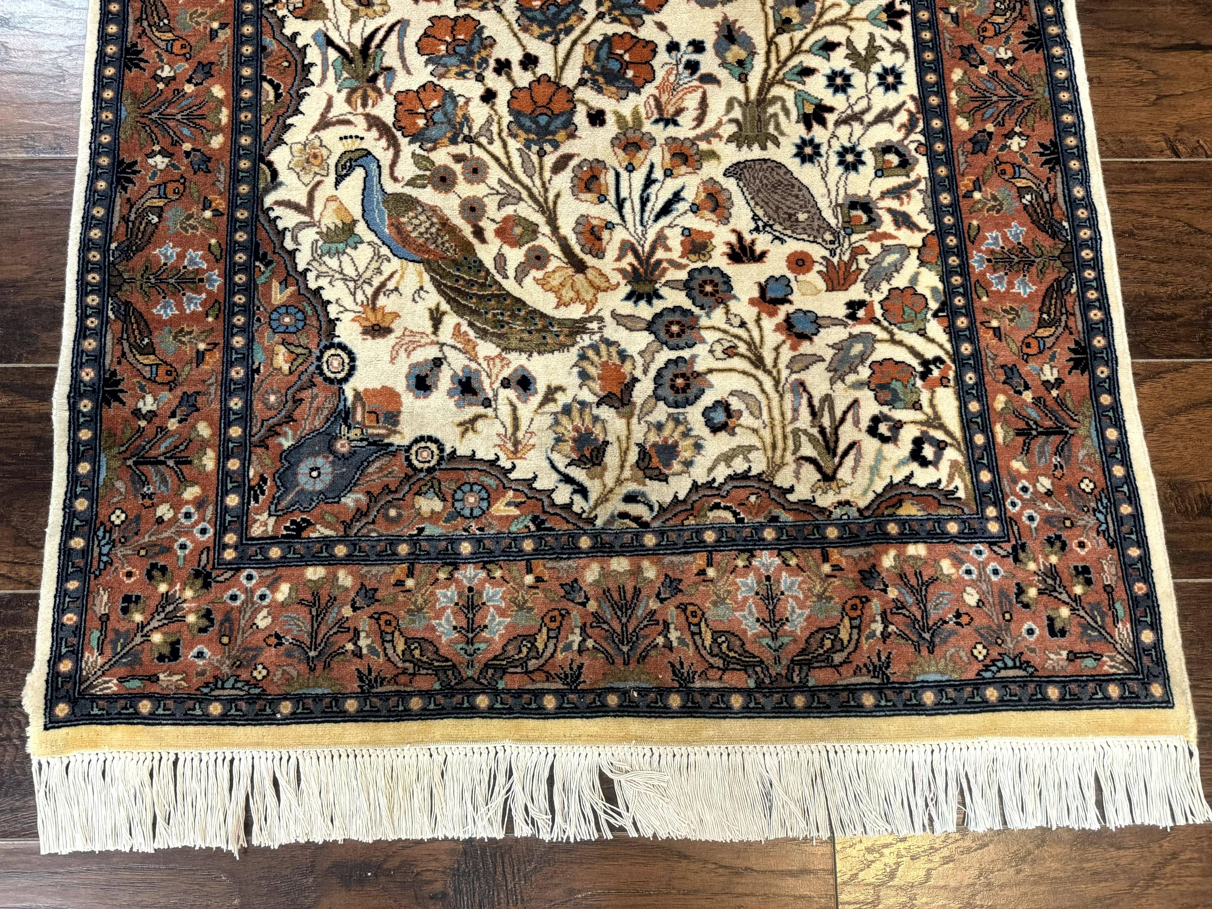 Small Pak Persian Rug 3x5, Peacock Birds Floral - Image 7