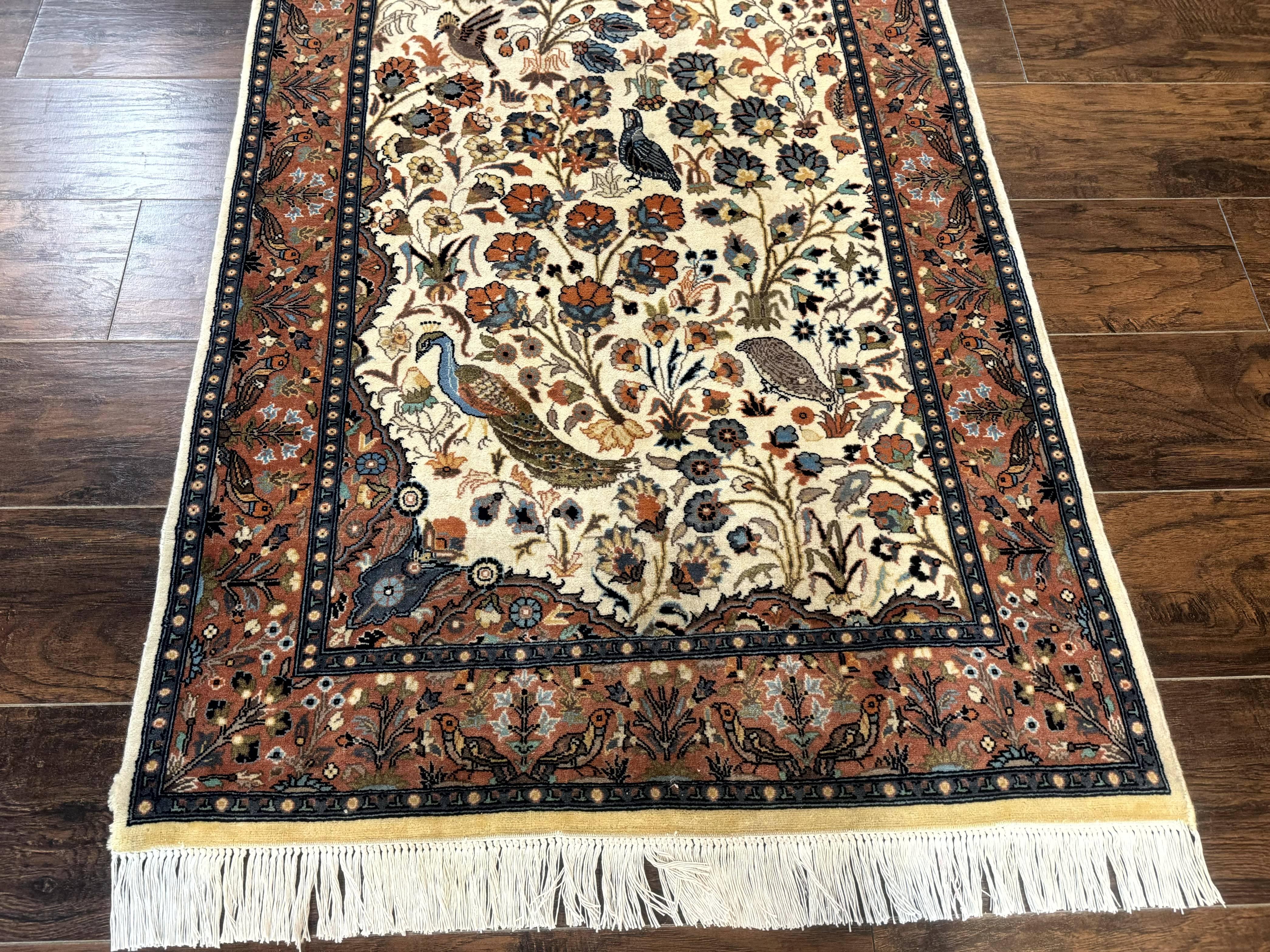 Small Pak Persian Rug 3x5, Peacock Birds Floral - Image 9