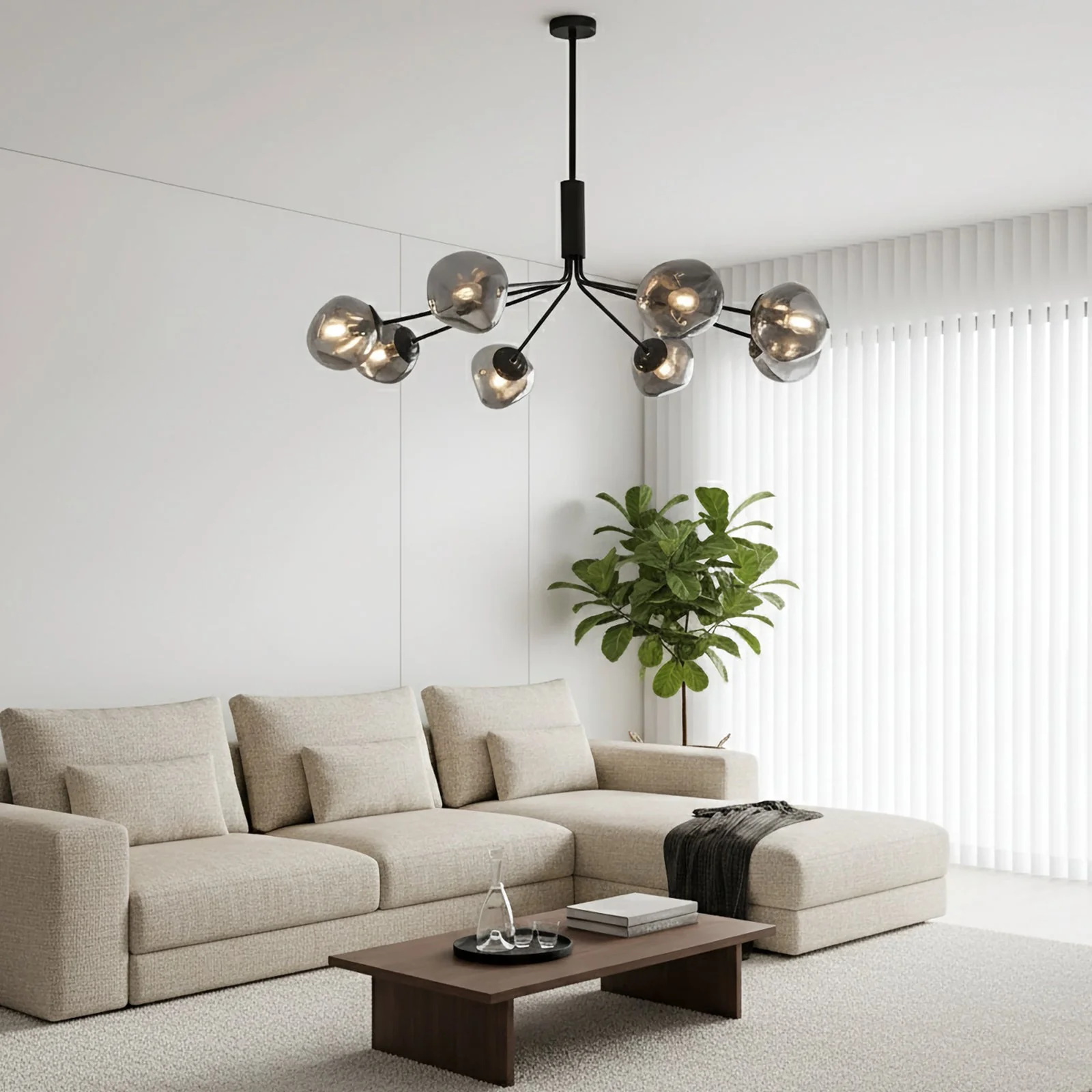 Smoked Glass Chandelier - Image 2