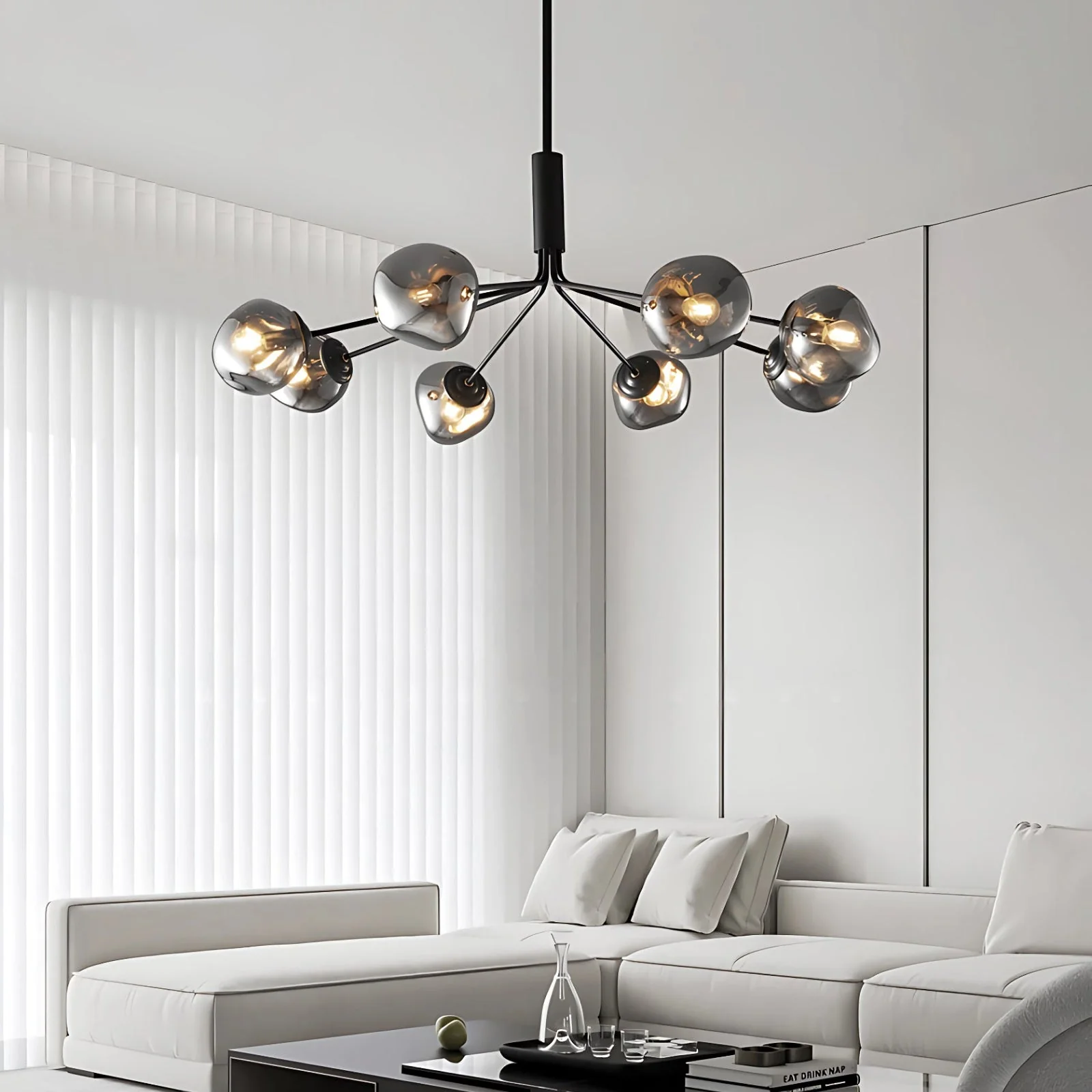 Smoked Glass Chandelier - Image 4