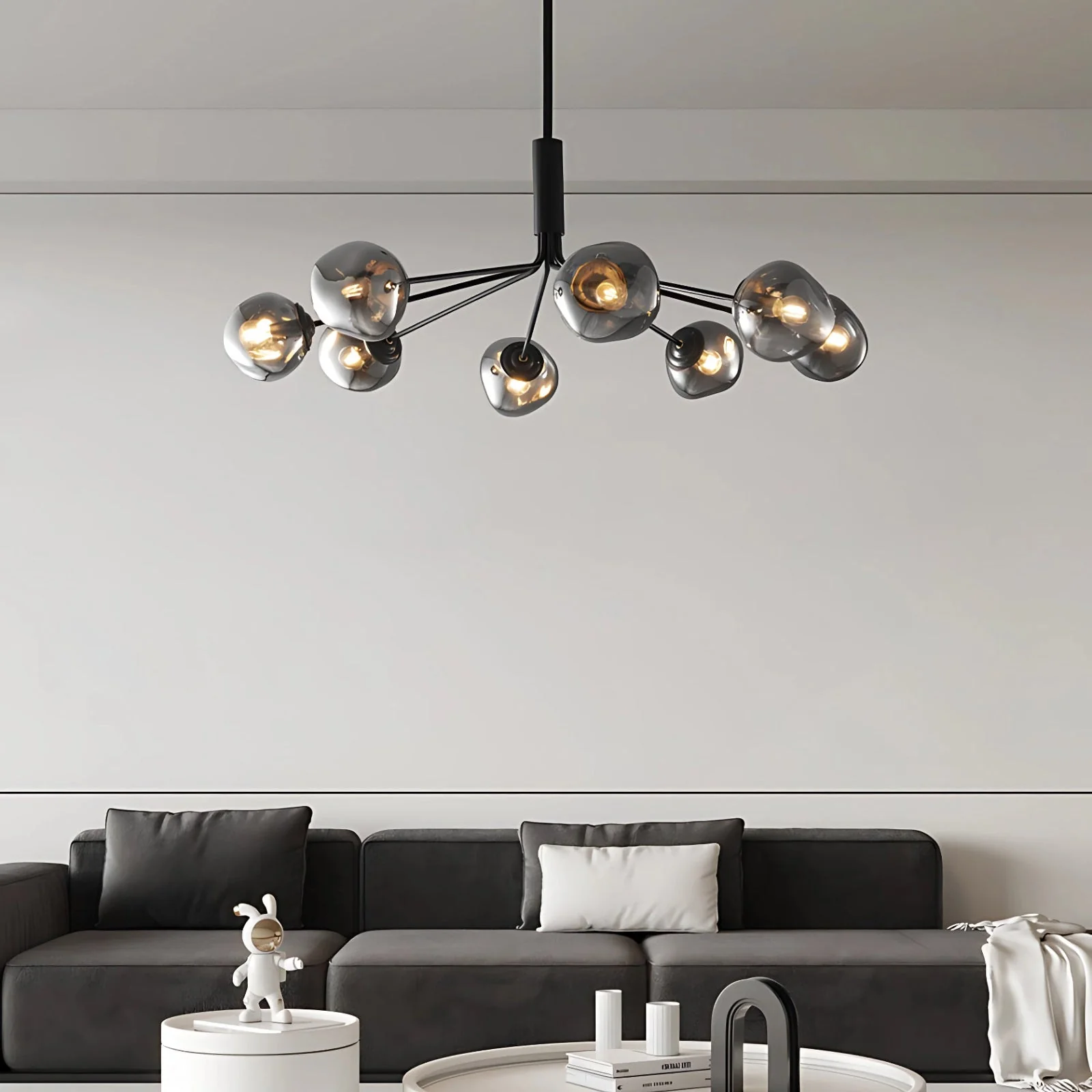 Smoked Glass Chandelier - Image 5