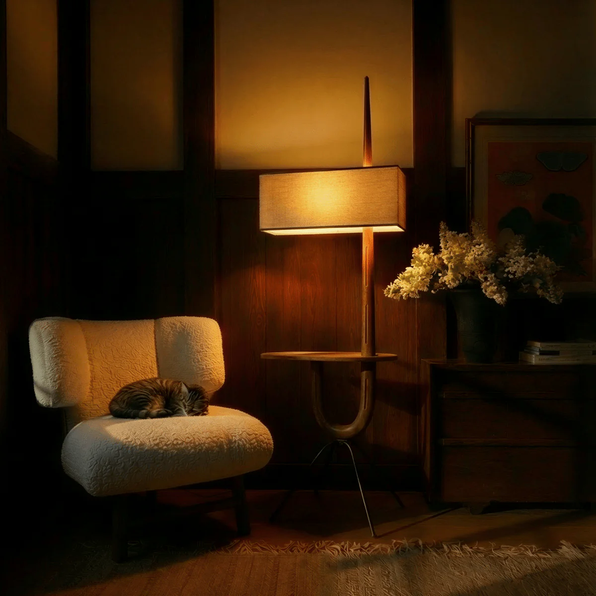 Solvaana Floor Lamp With Side Table - Image 5