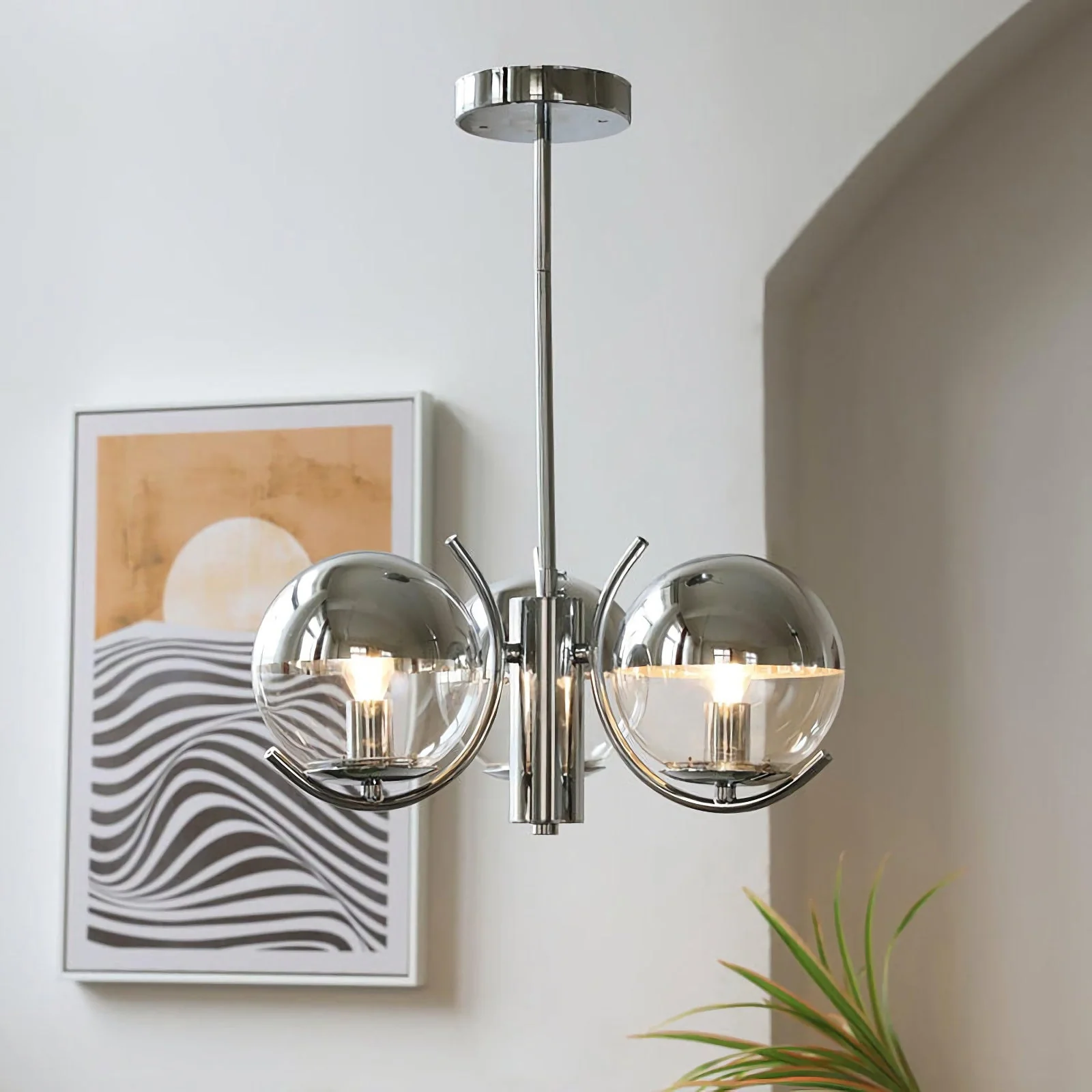 Space Ball Glass Chandelier - Image 8