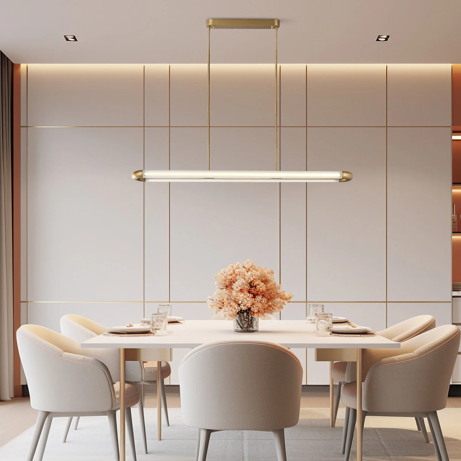 Stainless Steel Long Strip Pendant Light - Image 2