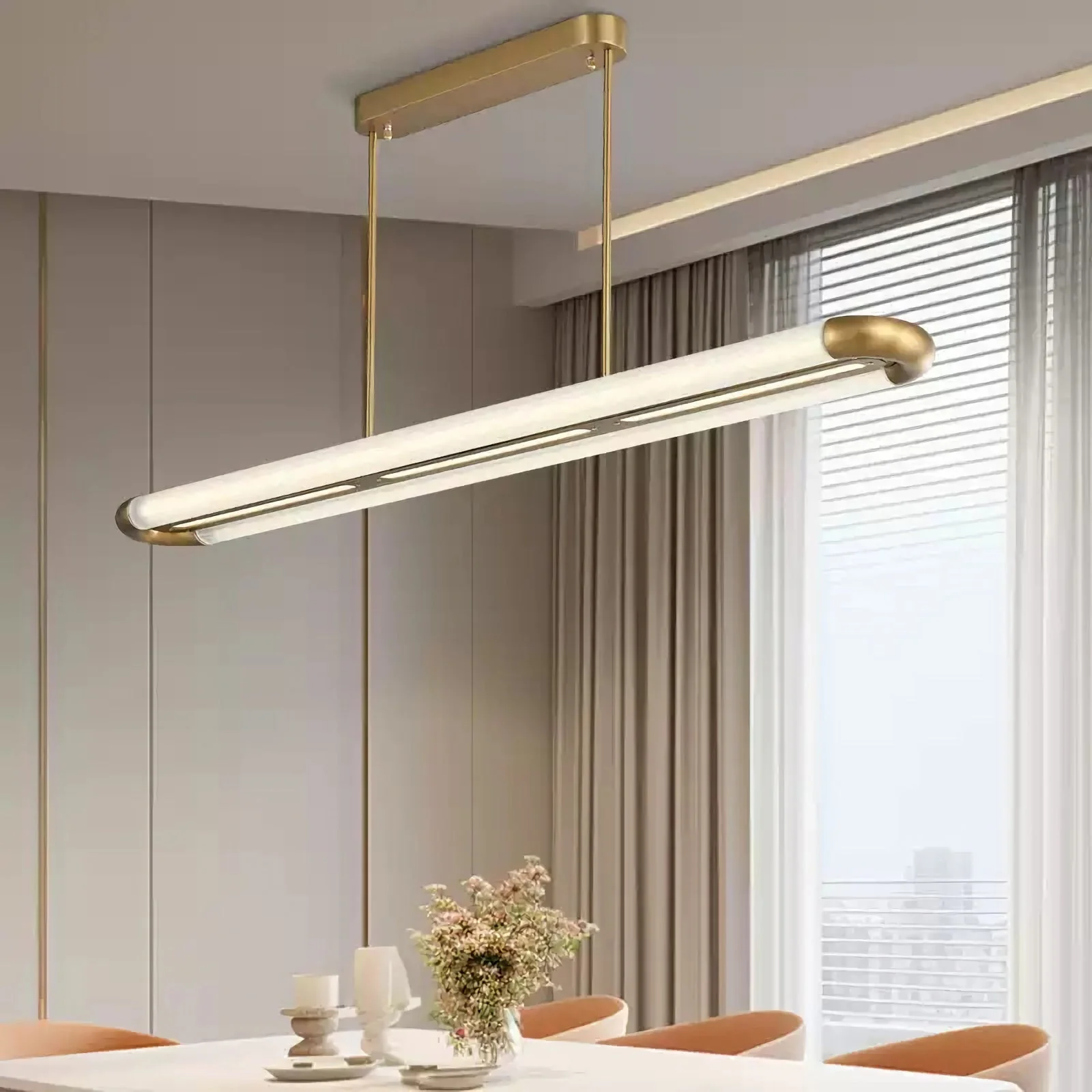 Stainless Steel Long Strip Pendant Light - Image 9