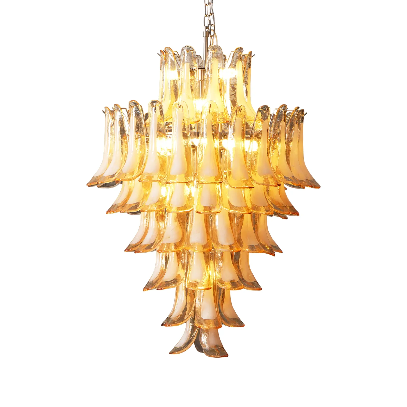Stunning Murano Amber Petals Chandelier - Image 12