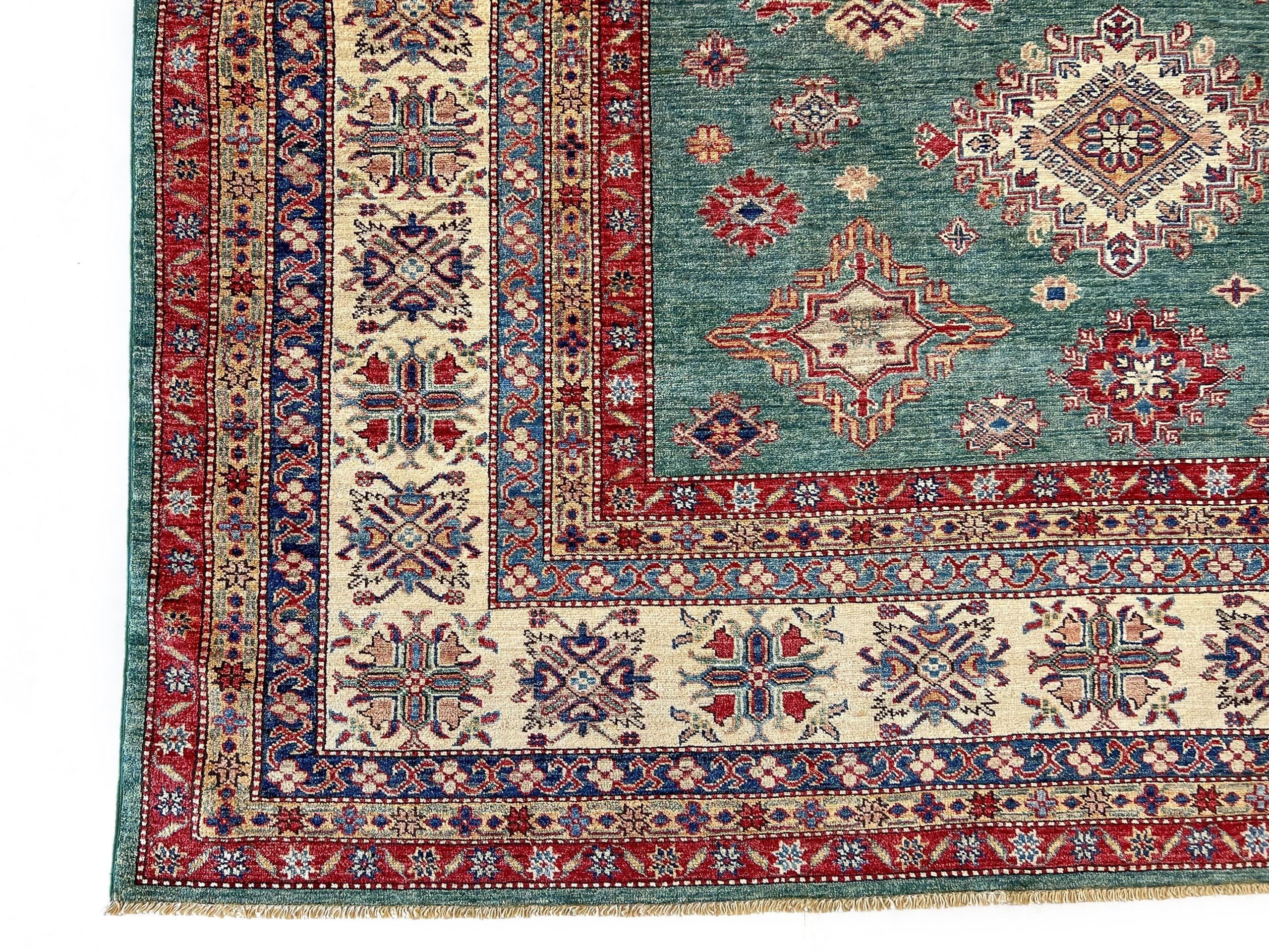 Super Kazak (10x13) green/ivory - Image 2