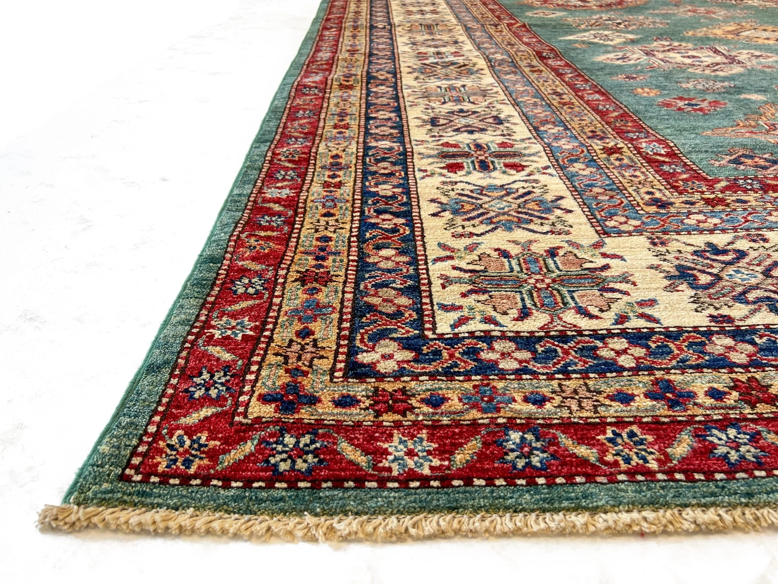 Super Kazak (10x13) green/ivory - Image 3