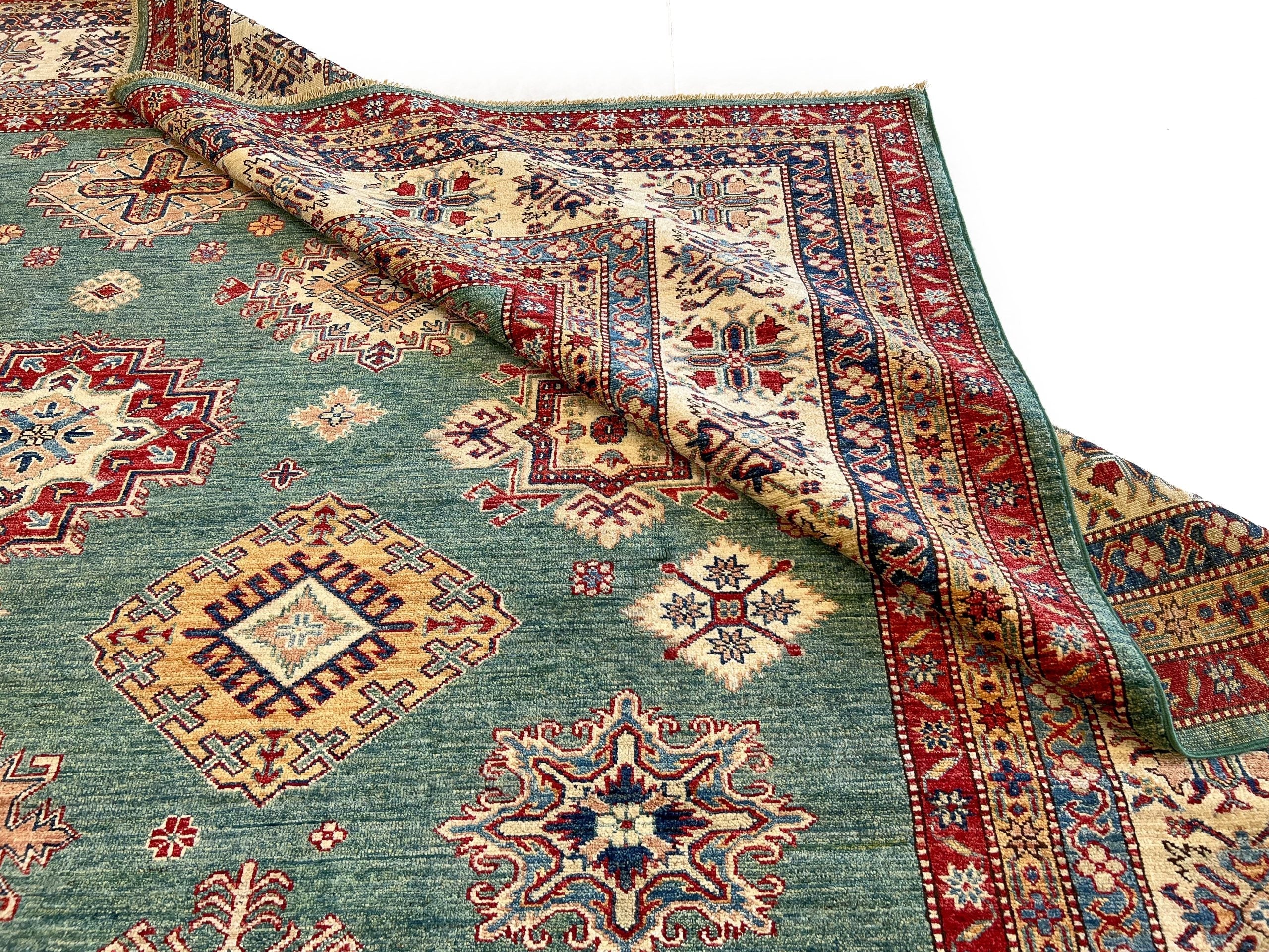 Super Kazak (10x13) green/ivory - Image 7