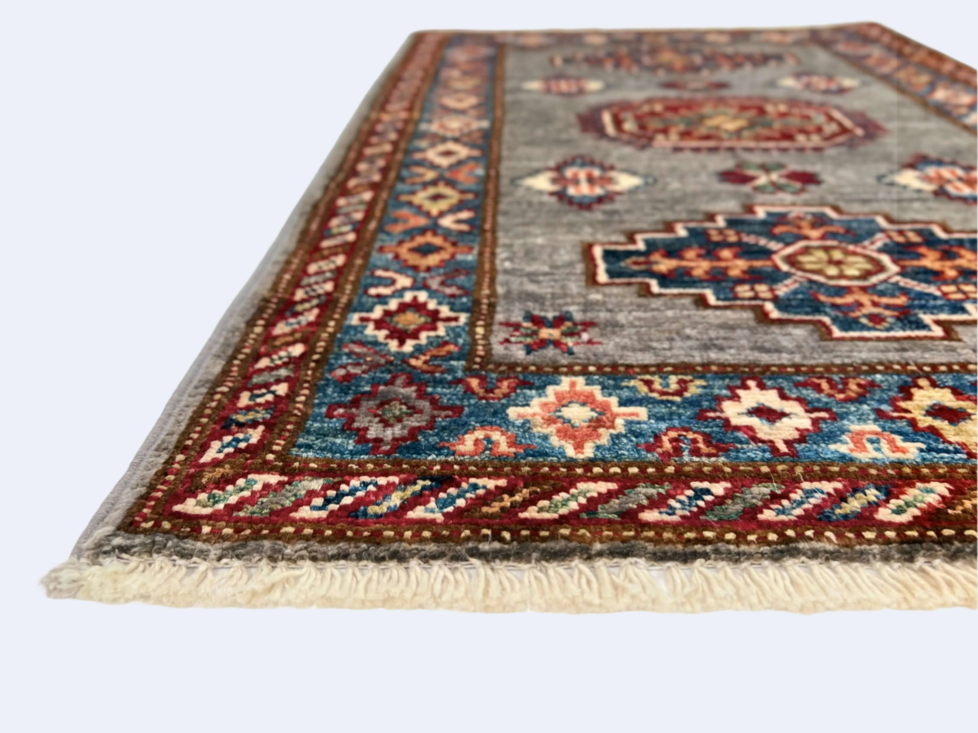 Super Kazak (1'11"x2'11") steel gray/blue - Image 2