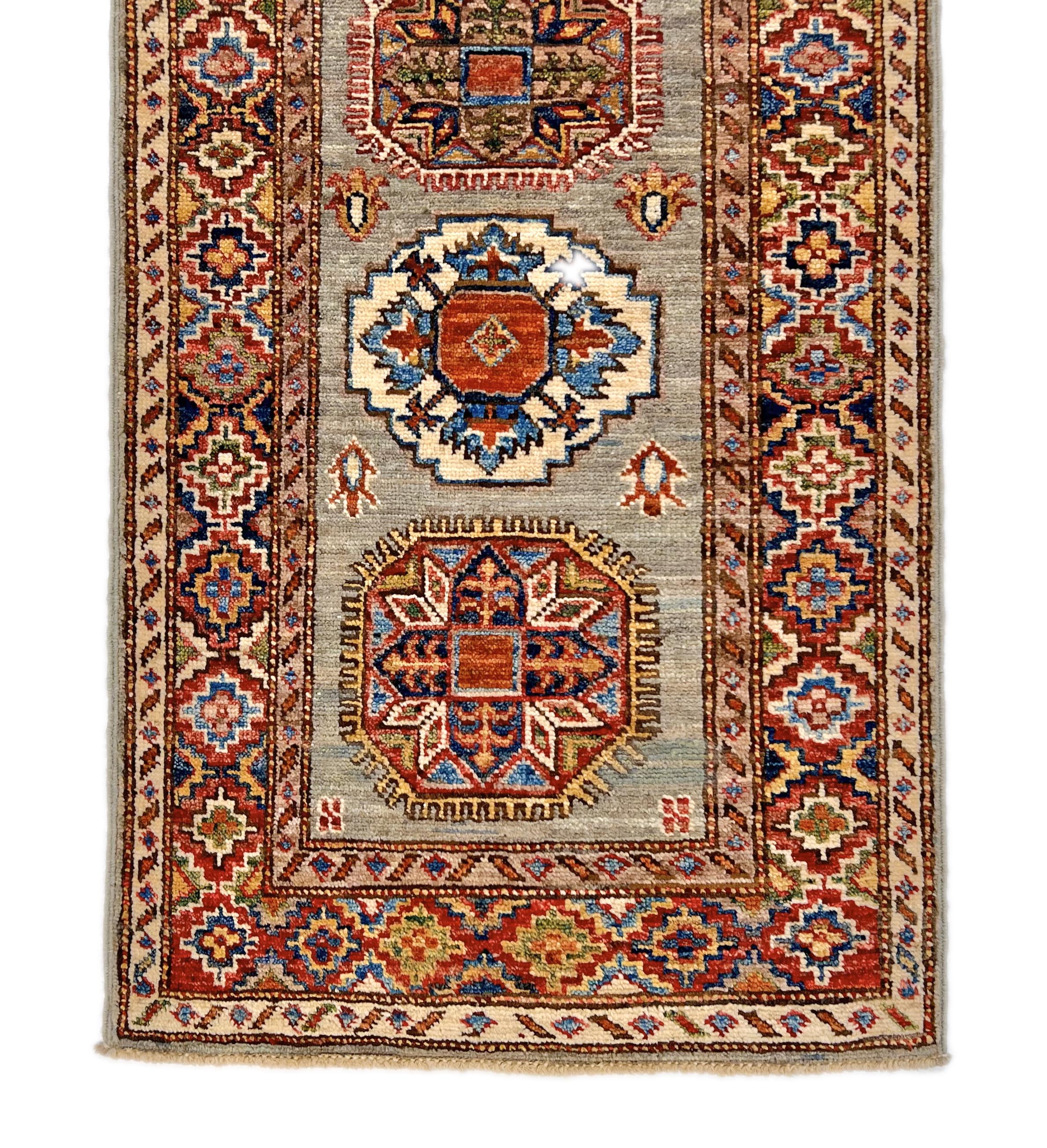 Super Kazak (1'11"x5'08") sand/multicolor - Image 3