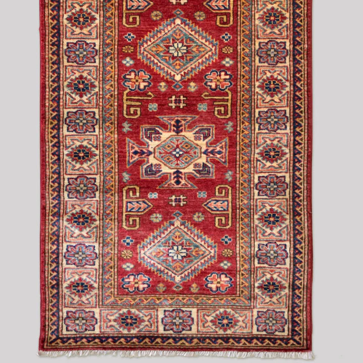 Super Kazak (2'08"x11'11" Runner) red/ivory - Image 3
