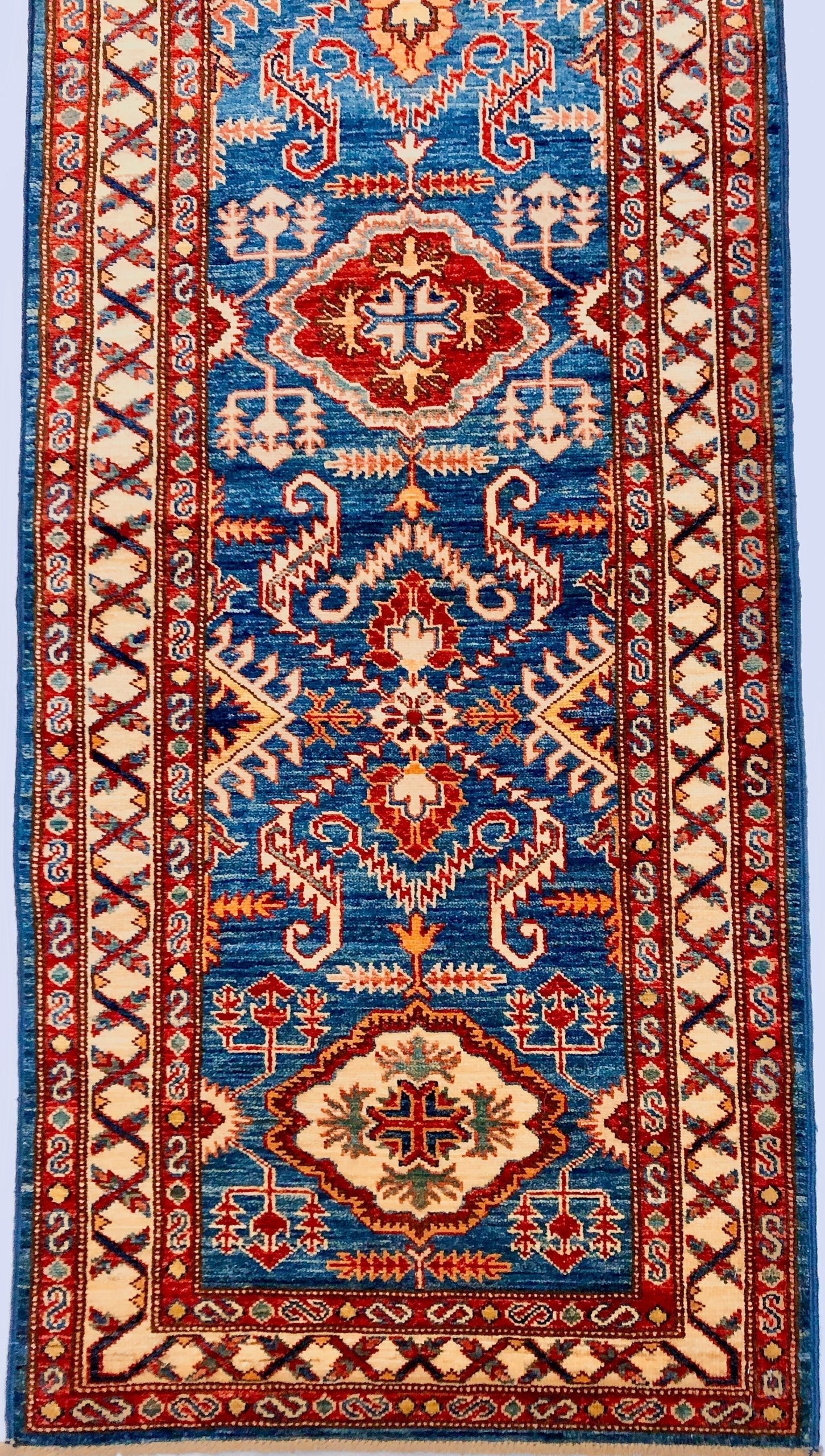 Super Kazak (17' Runner) blue/ivory - Image 2