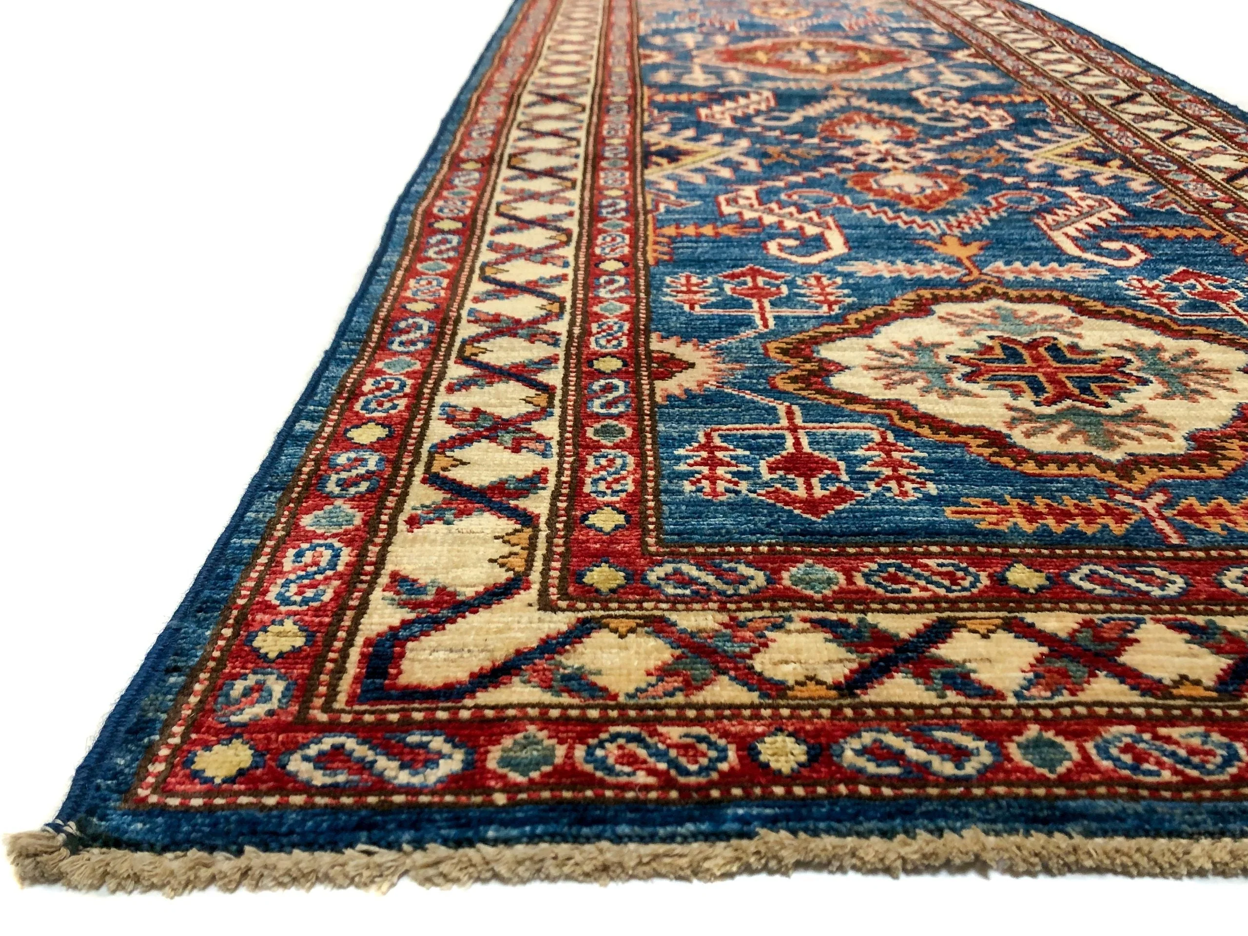 Super Kazak (17' Runner) blue/ivory - Image 3
