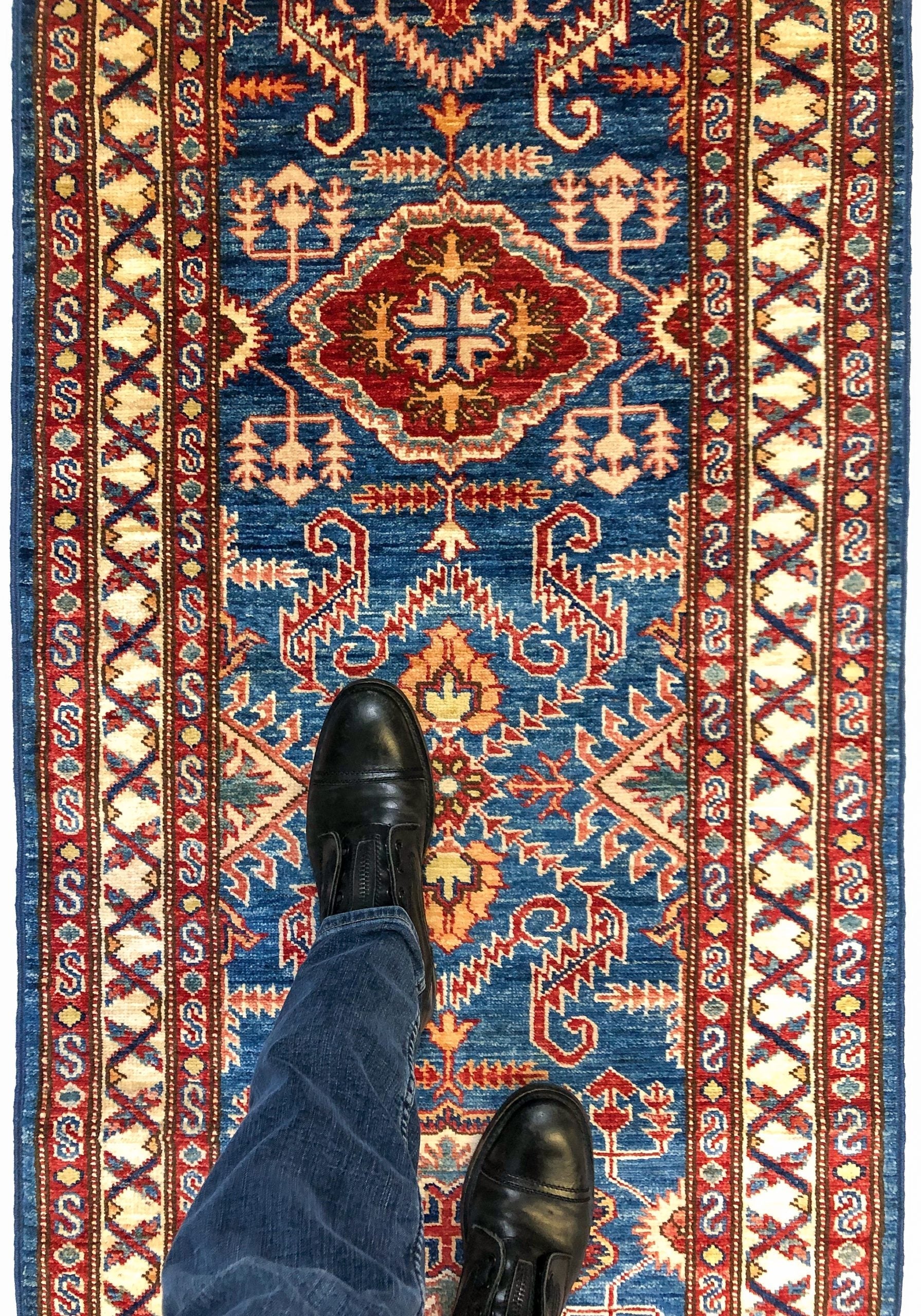 Super Kazak (17' Runner) blue/ivory - Image 9